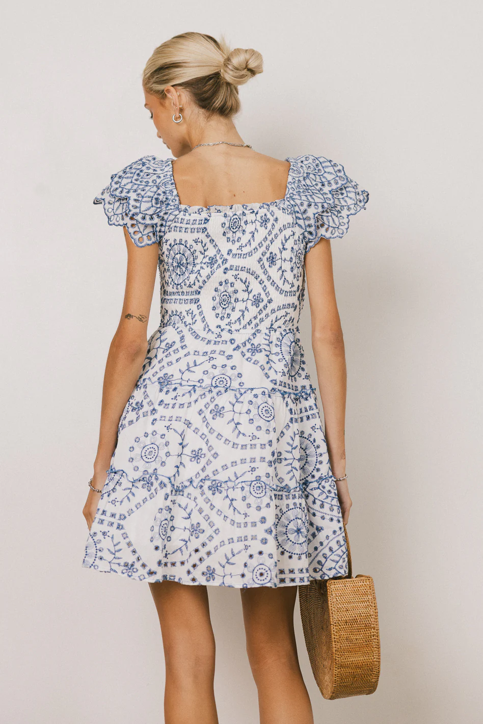 Stella Embroidered Mini Dress - FINAL SALE - Image 7