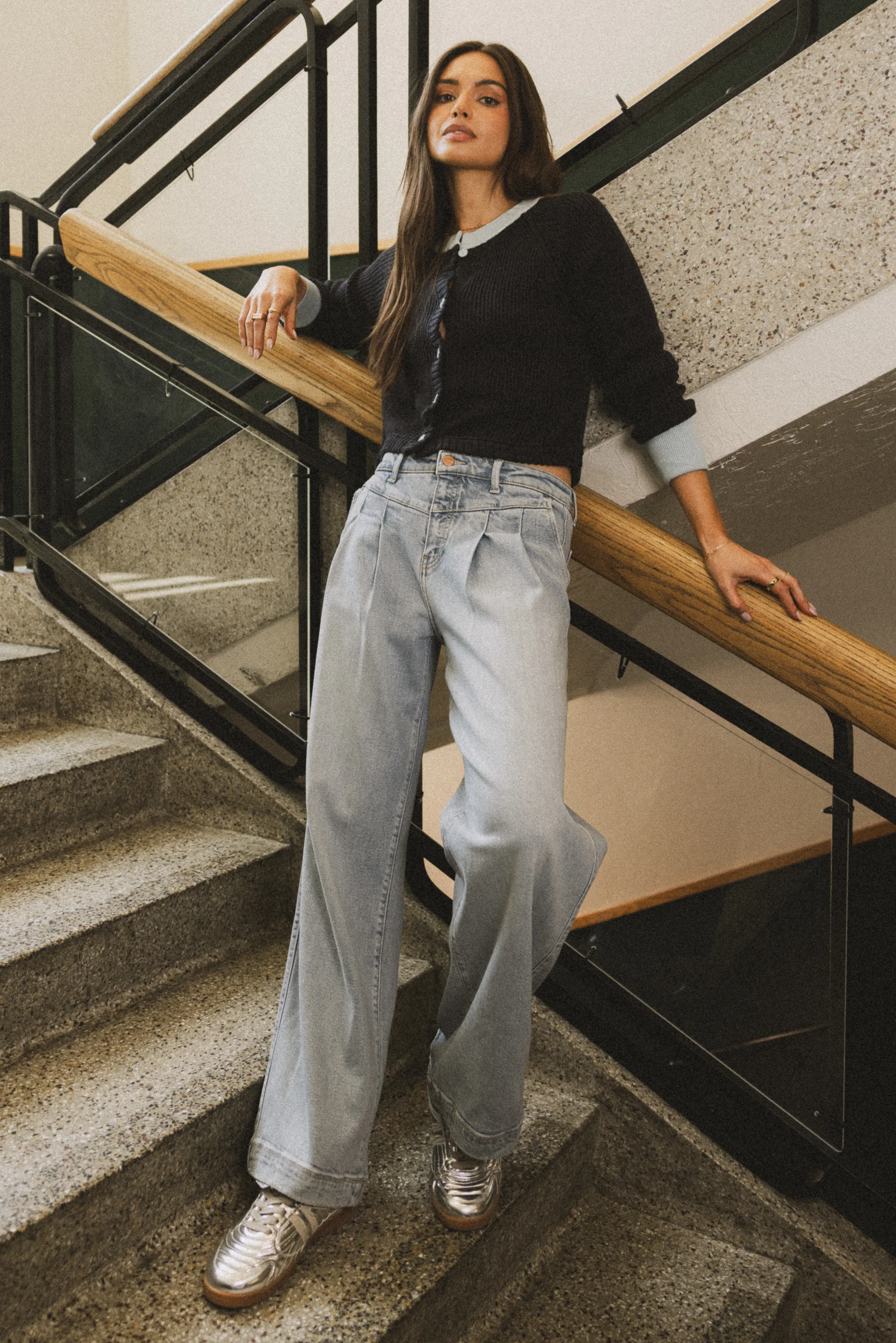 Stella Pleated Baggy Jeans - FINAL SALE - Image 3