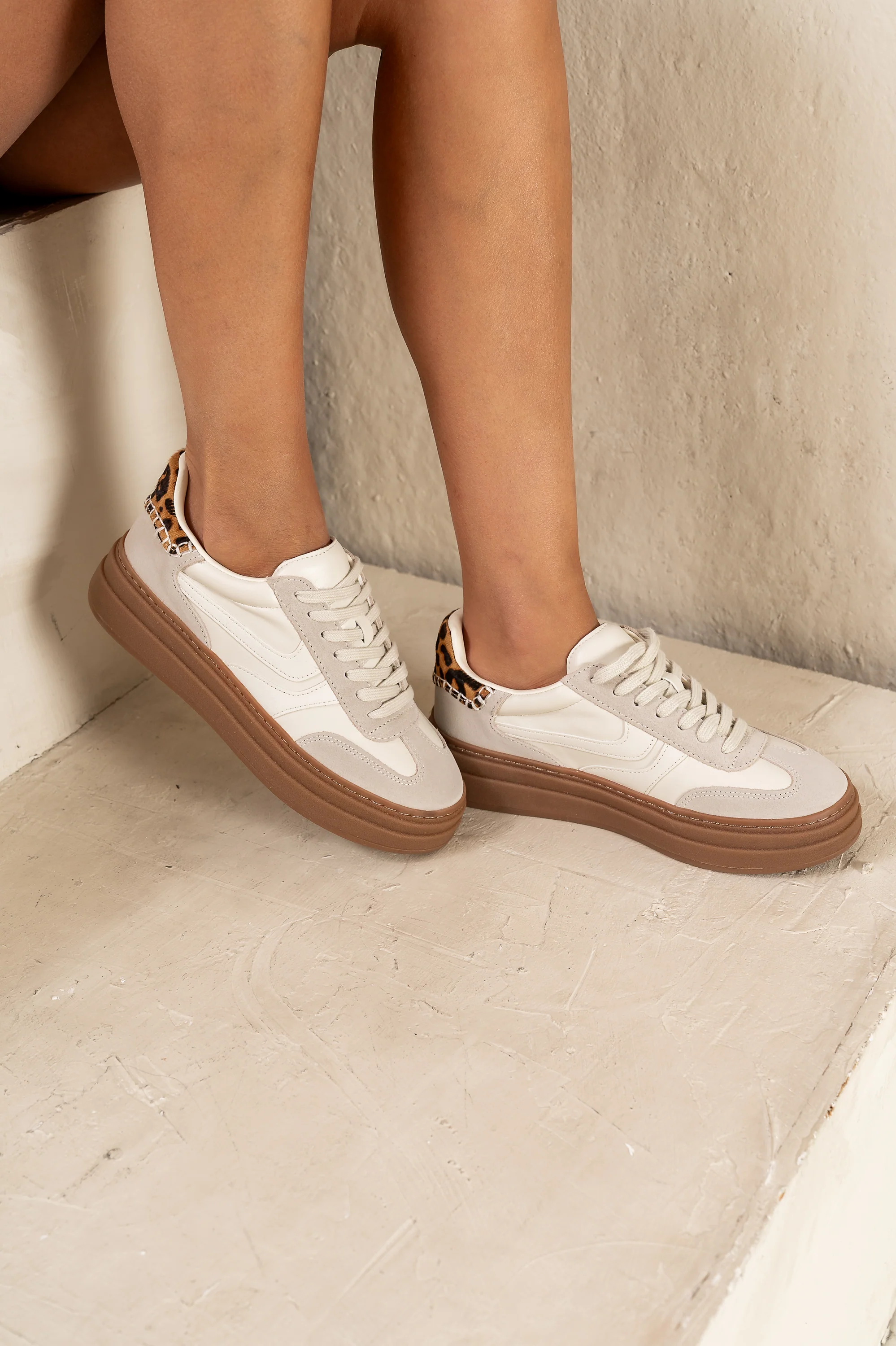 Steve Madden Dodge Platform Sneakers in Bone - FINAL SALE - Image 2