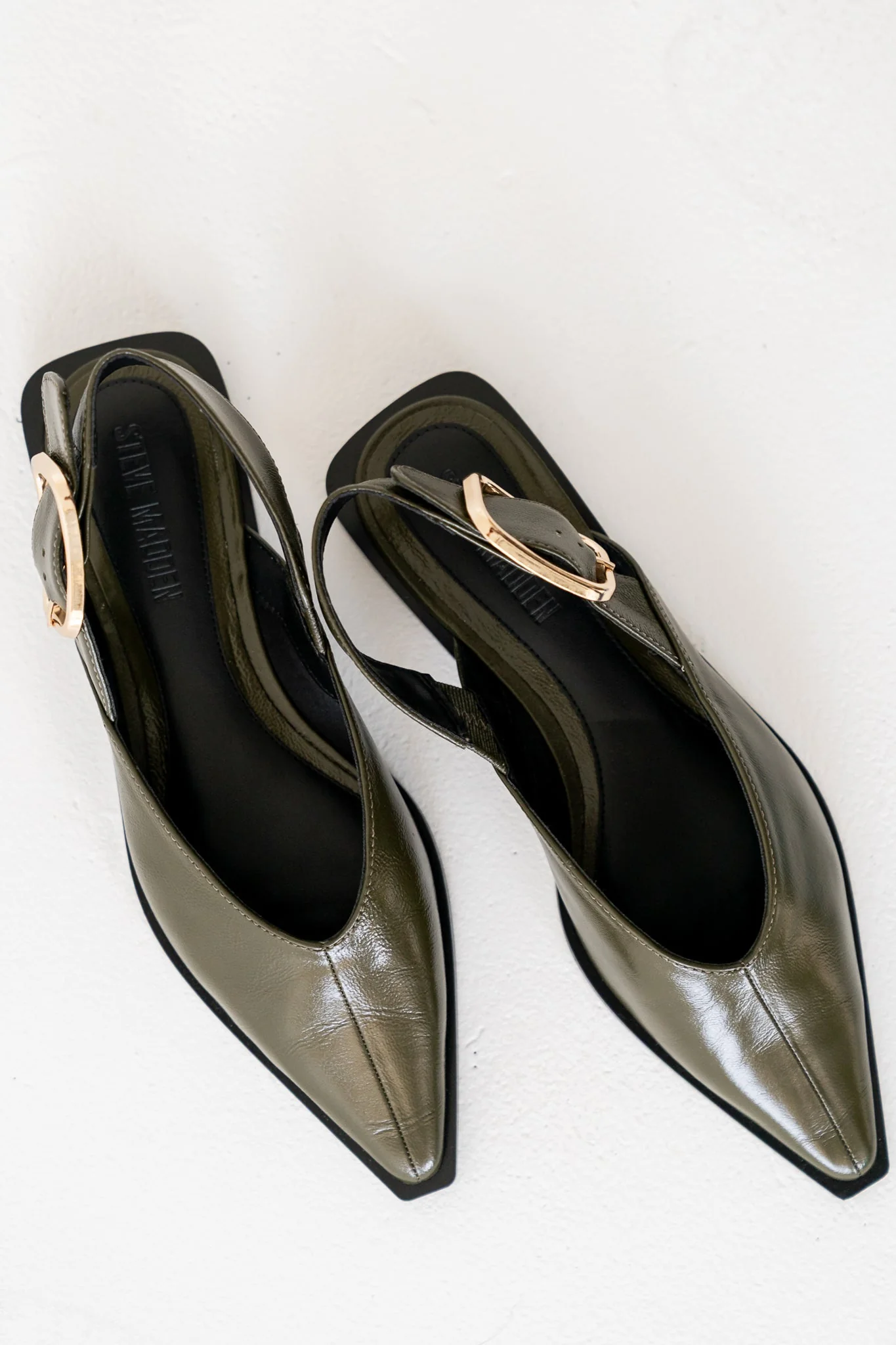 Steve Madden Shay Slingback Flats in Olive - FINAL SALE - Image 5