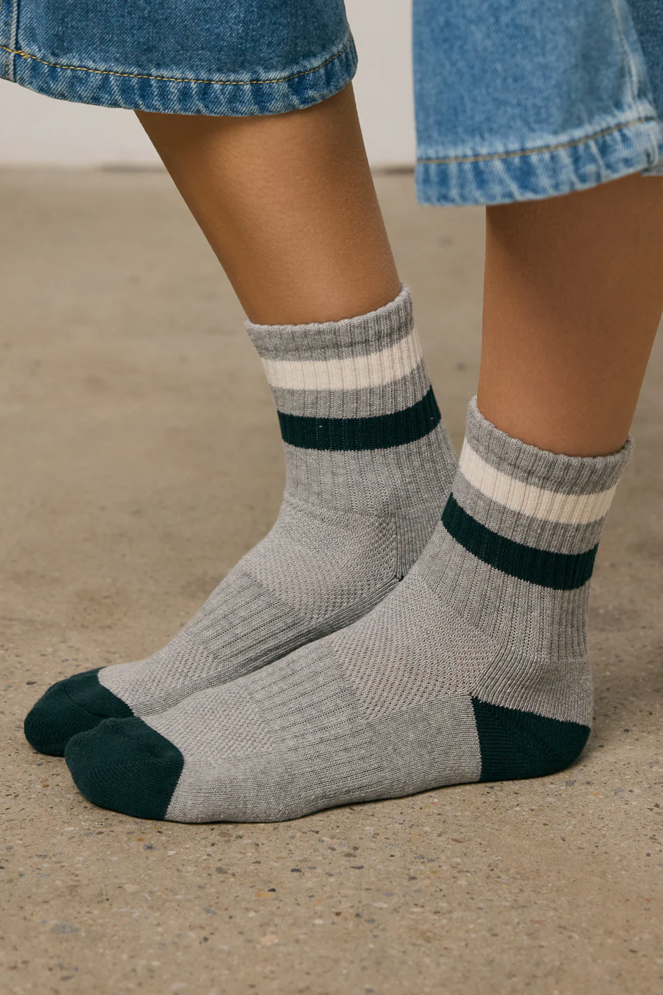 Striped Knit Socks in Grey - Image 3