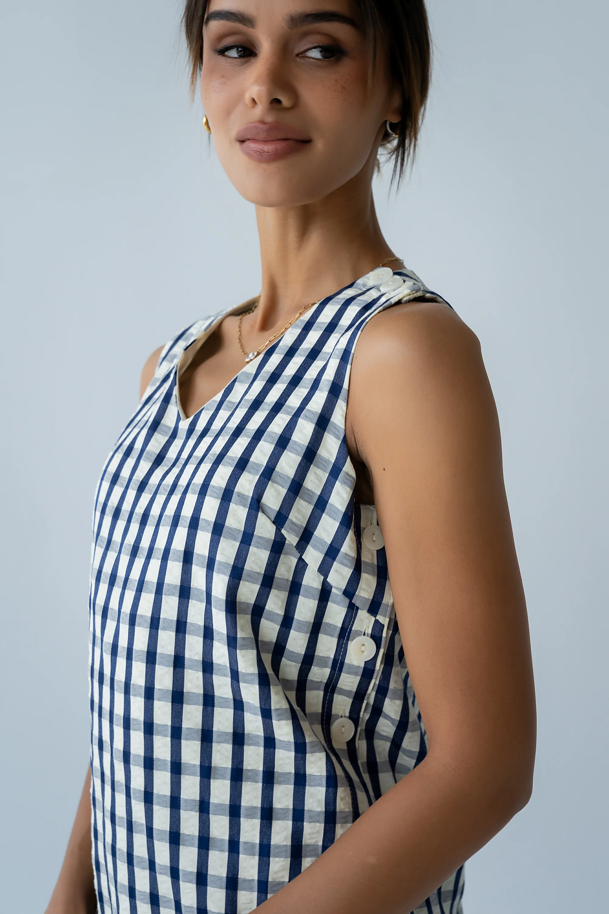 Sue Gingham Mini Dress - Image 4
