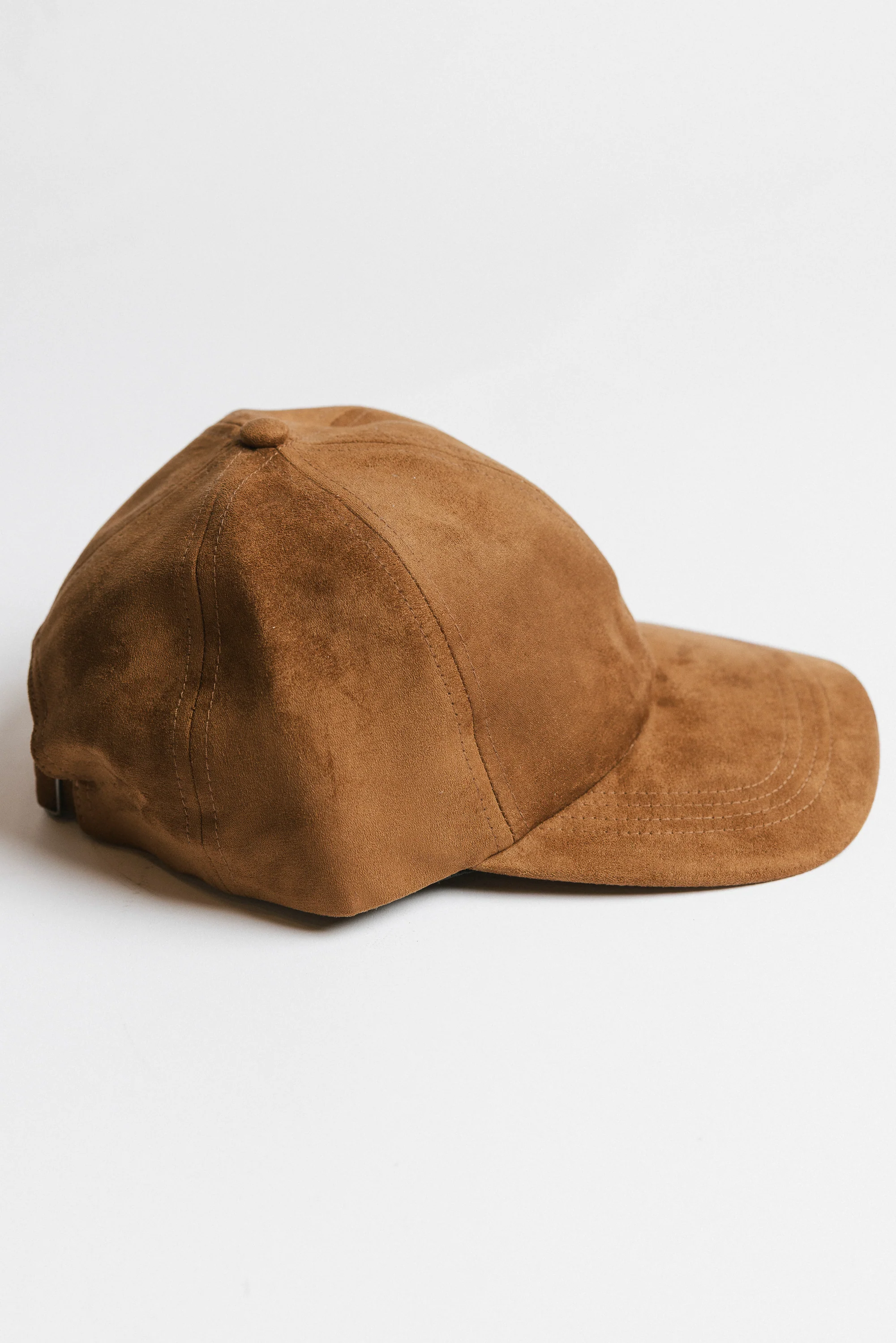 Suede Baseball Cap in Cognac - FINAL SALE - Image 3