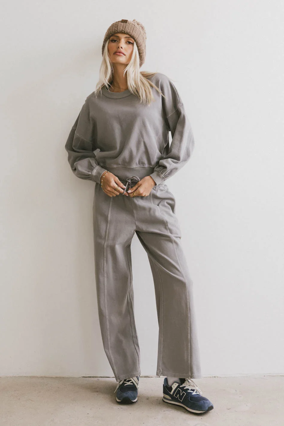 Sutton Exposed Seam Crewneck in Grey - FINAL SALE - Image 6