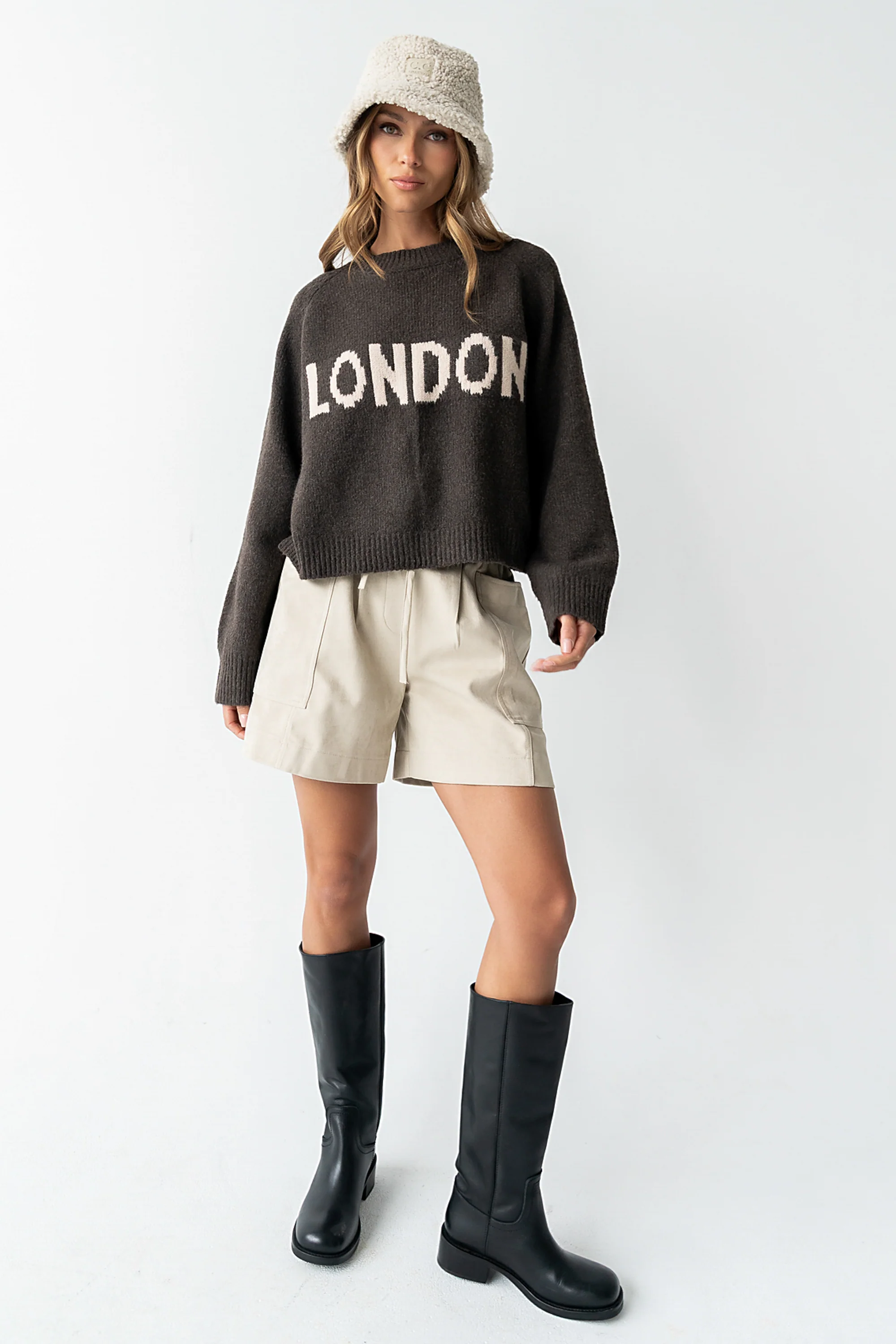 Suzie Graphic Sweater in Brown - FINAL SALE - Image 3