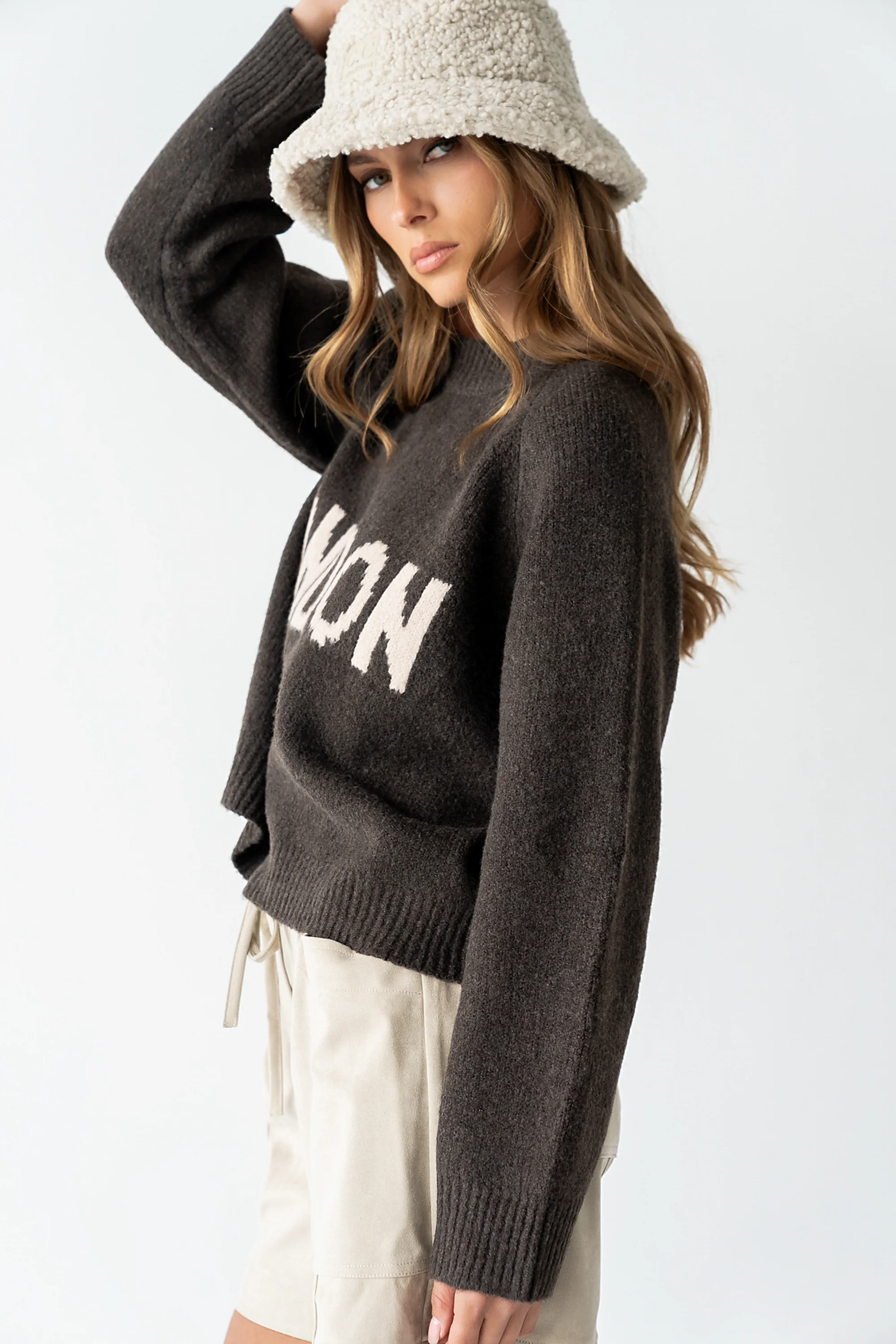 Suzie Graphic Sweater in Brown - FINAL SALE - Image 4