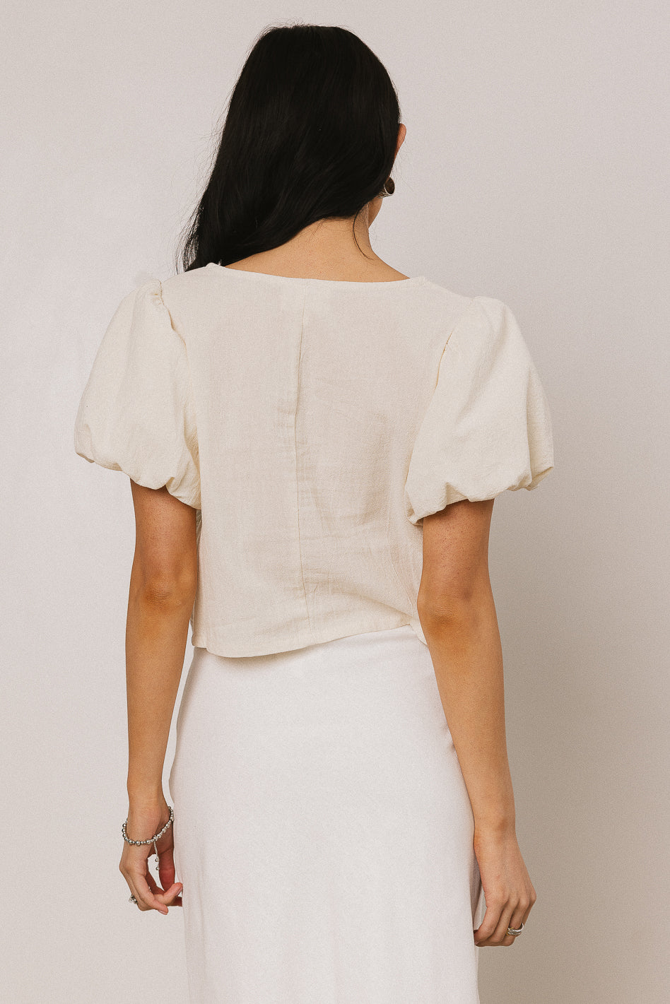 Sylas Embroidered Blouse in Ivory - FINAL SALE - Image 2