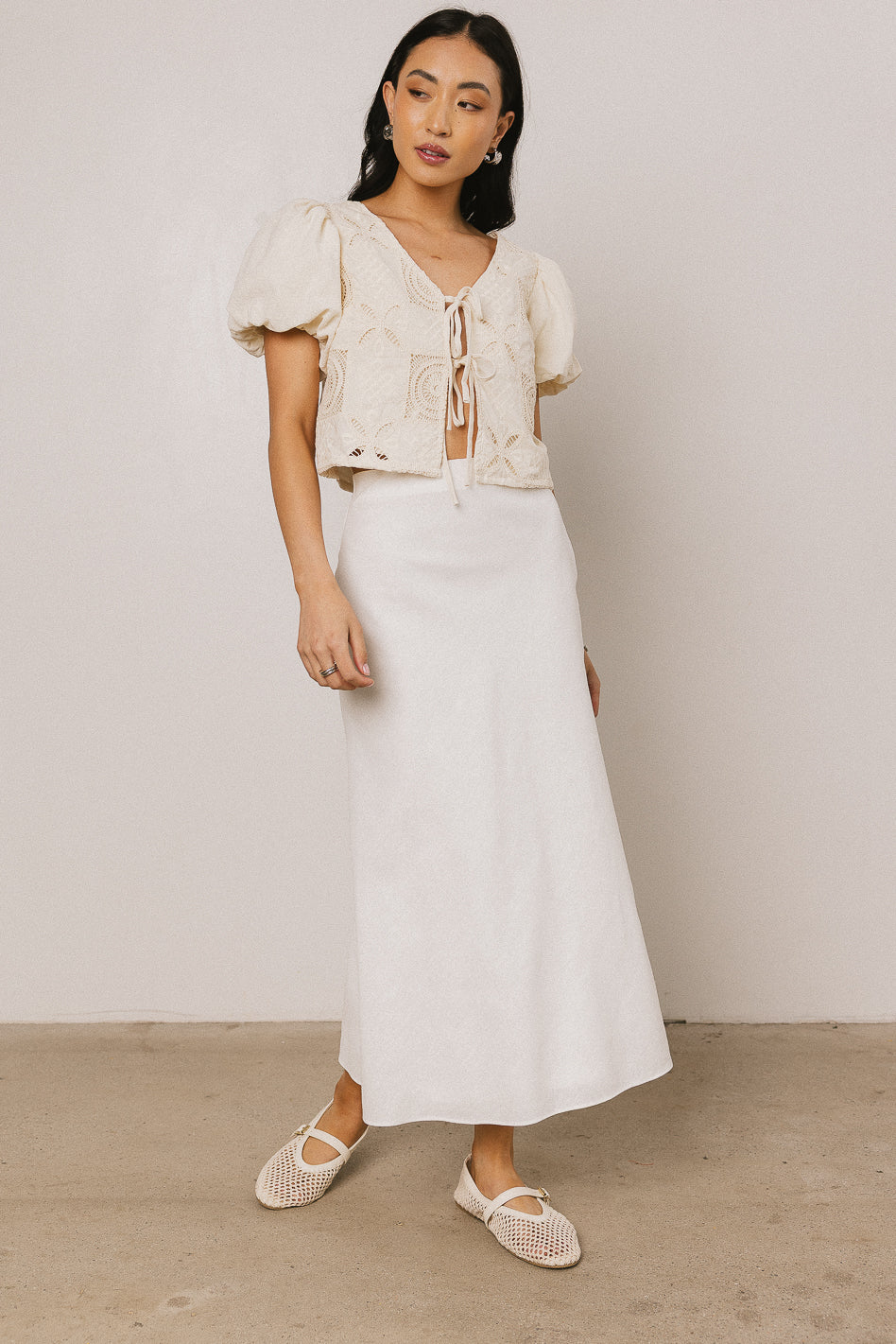 Sylas Embroidered Blouse in Ivory - FINAL SALE - Image 5