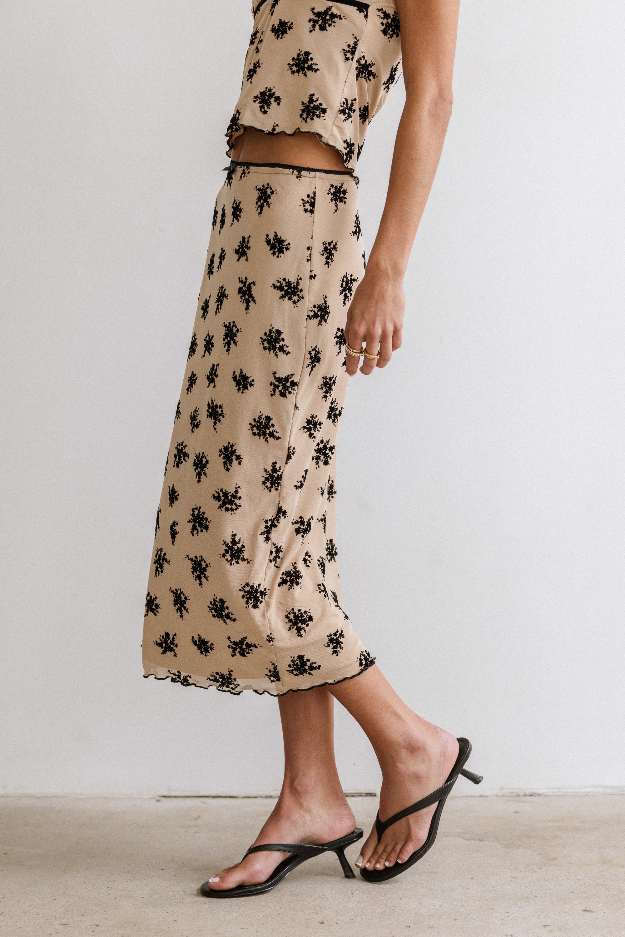 Tabitha Floral Mesh Midi Skirt - FINAL SALE - Image 3