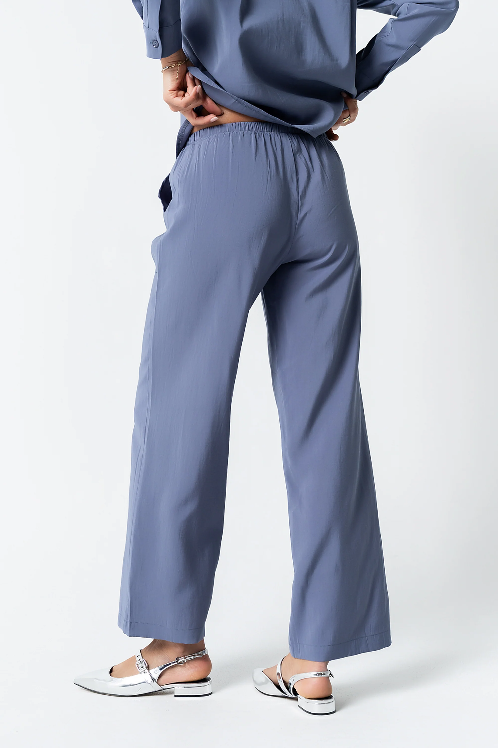 Tacie Wide Leg Pants in Blue - FINAL SALE - Image 4