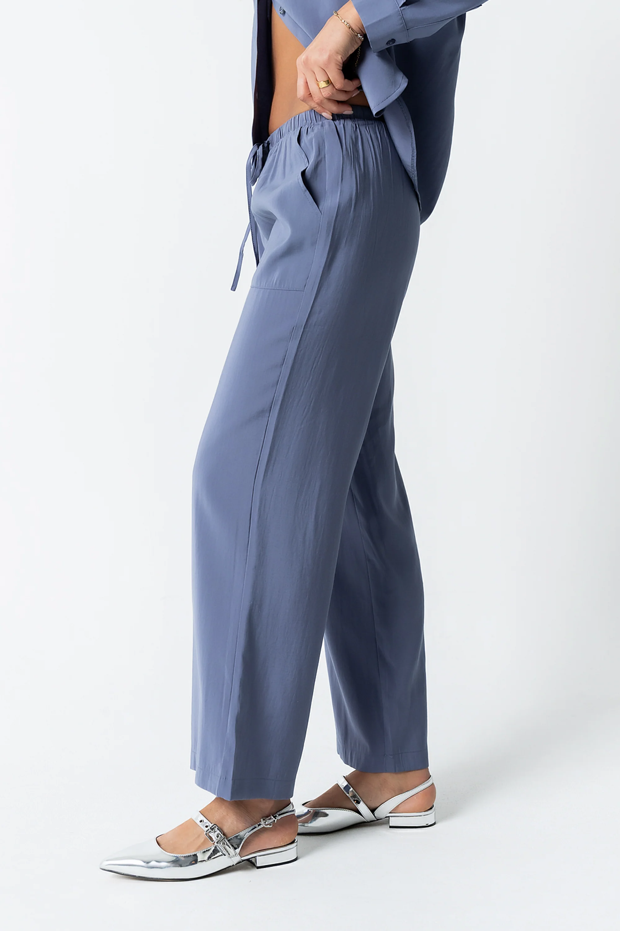 Tacie Wide Leg Pants in Blue - FINAL SALE - Image 5