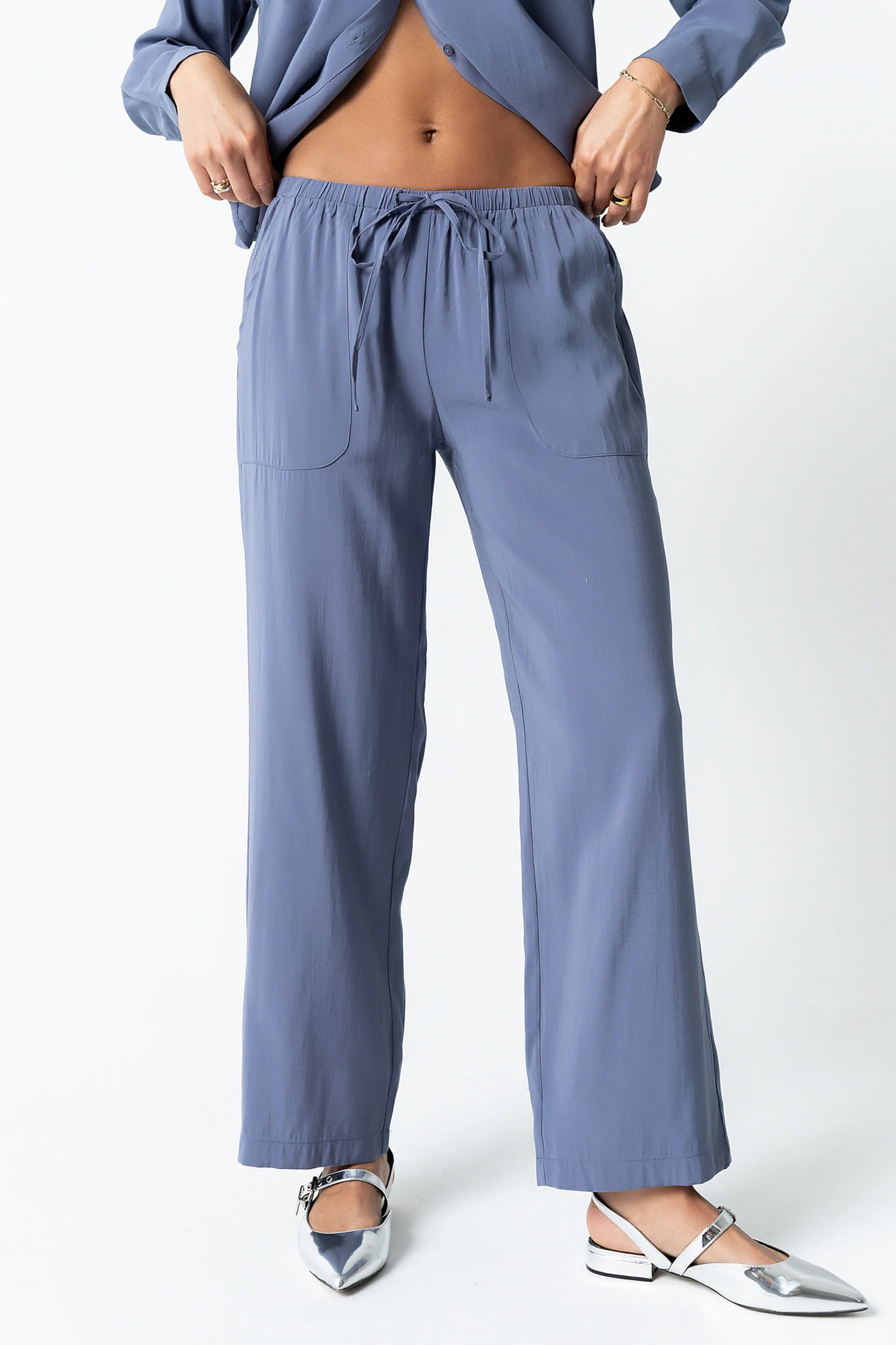 Tacie Wide Leg Pants in Blue - FINAL SALE - Image 7