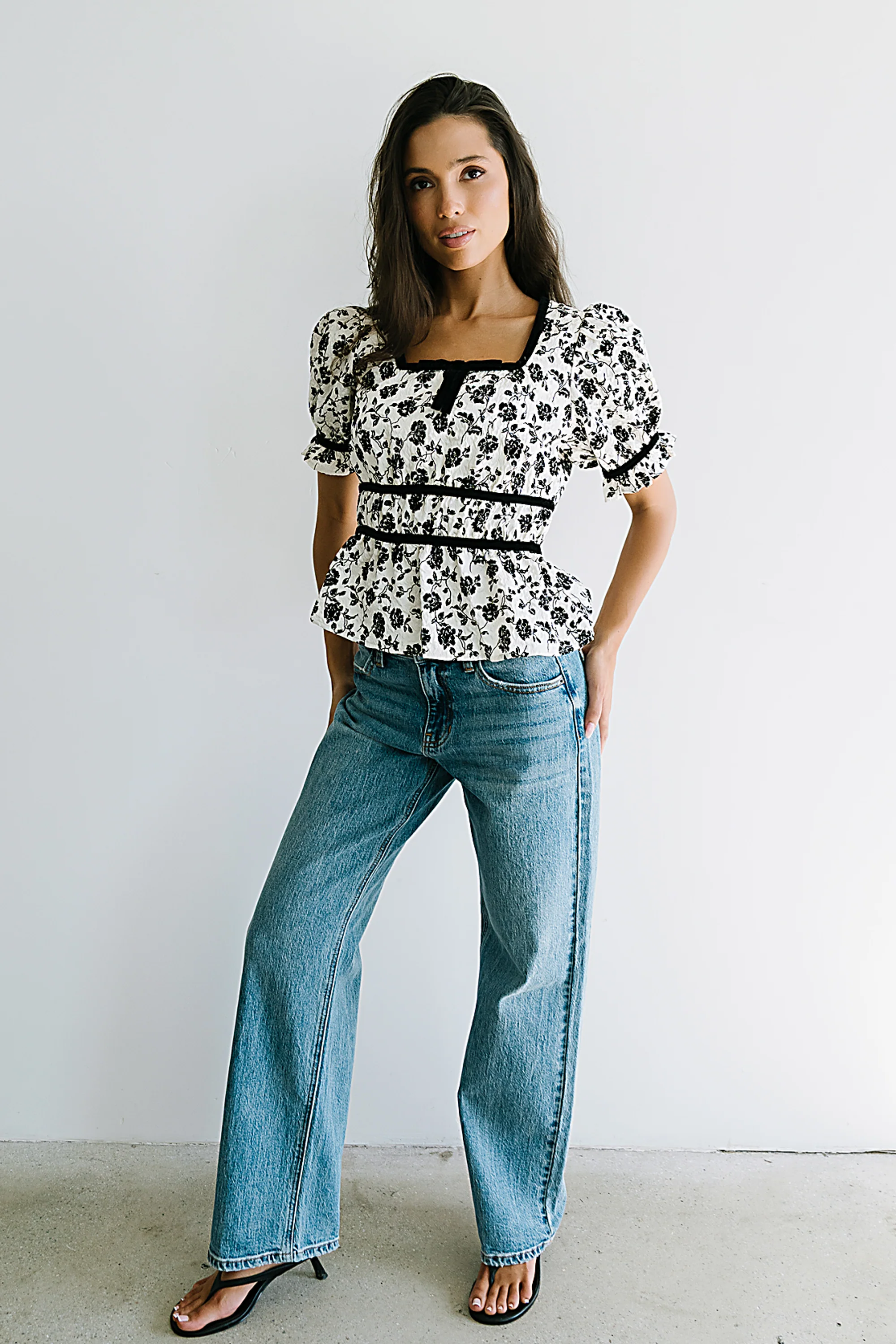 Tallie Floral Blouse in Cream - FINAL SALE - Image 2