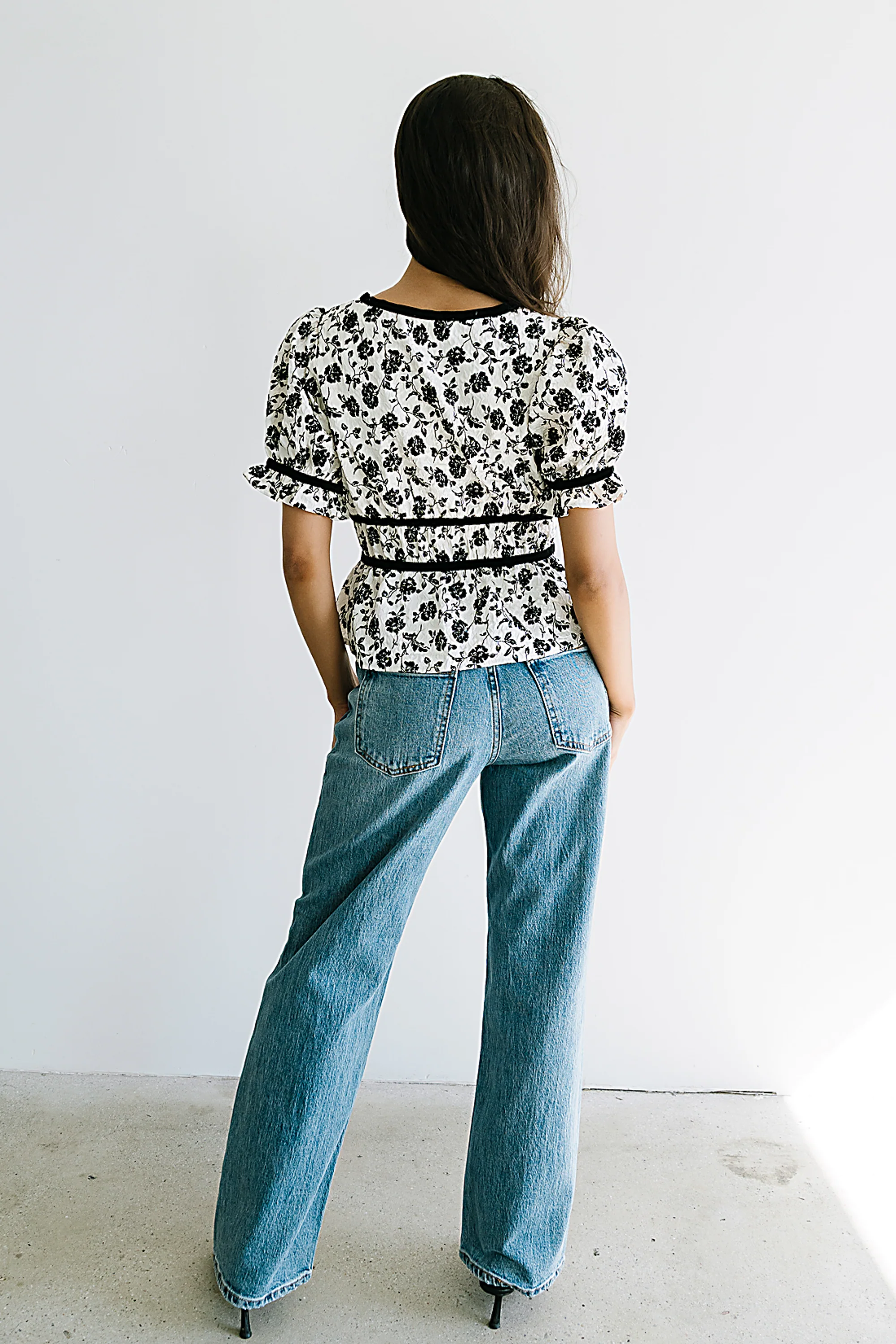 Tallie Floral Blouse in Cream - FINAL SALE - Image 3