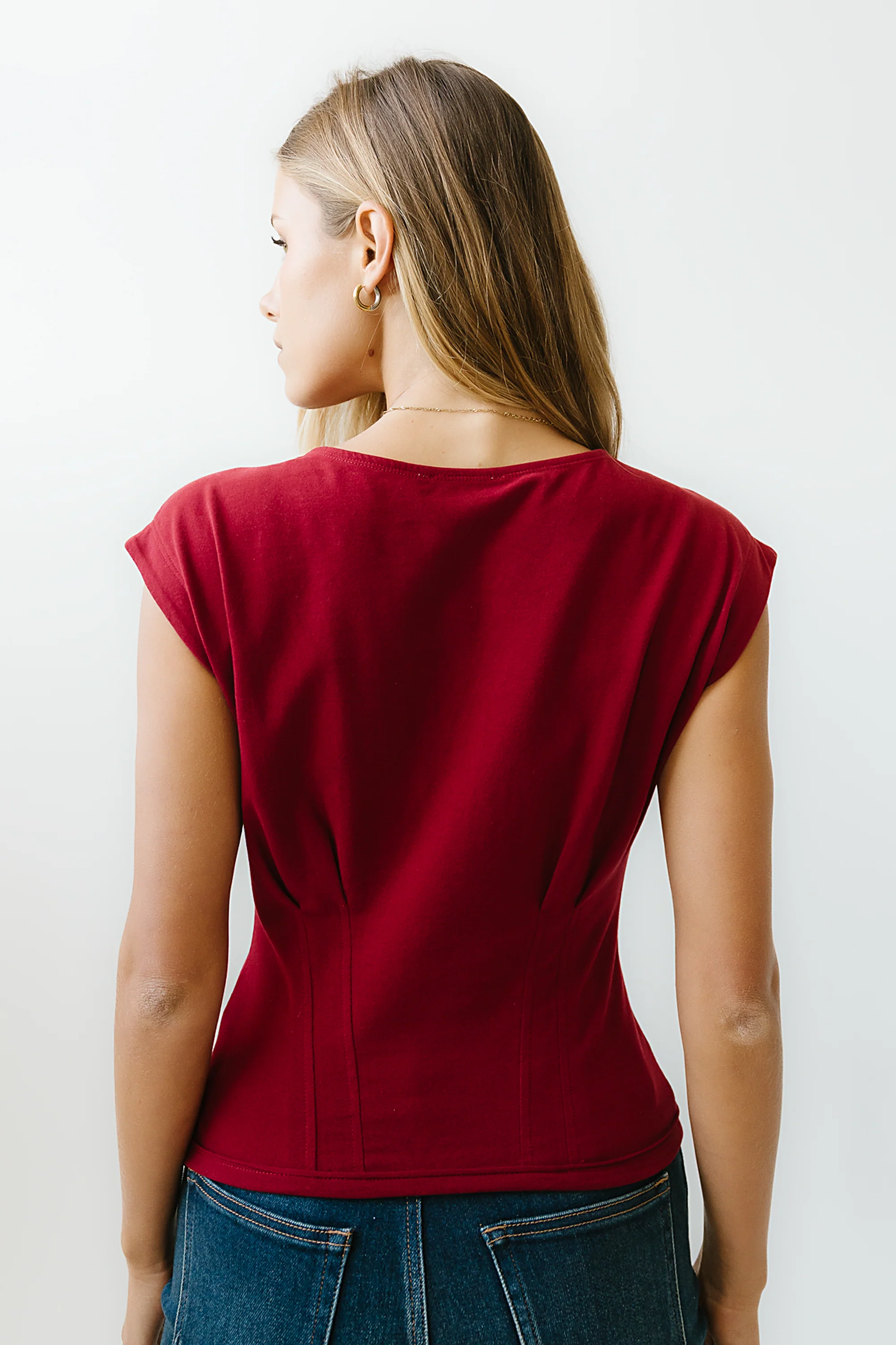 Tam Pleated Top in Red - Image 3