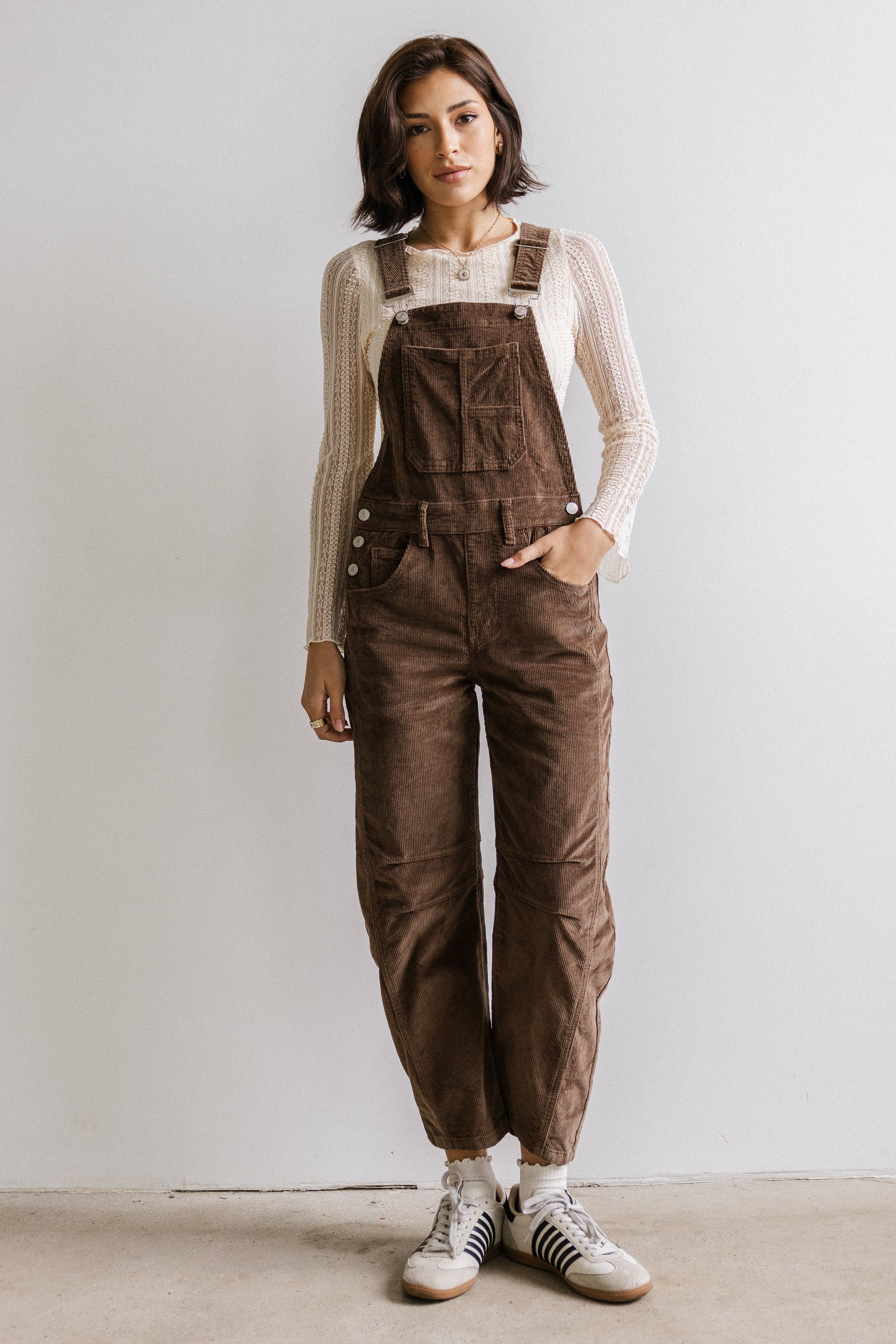 Tansy Corduroy Overalls in Brown - FINAL SALE - Image 2