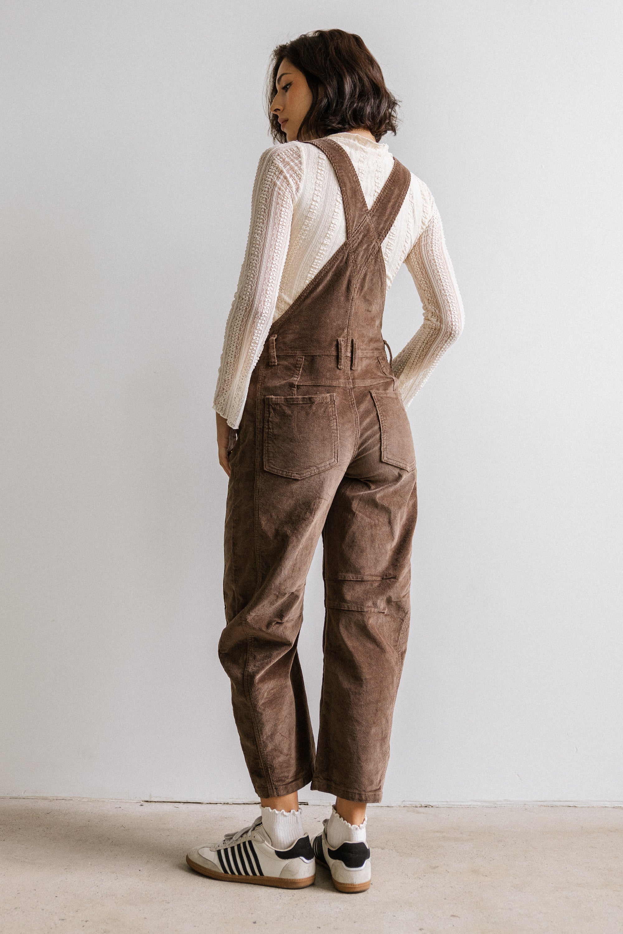 Tansy Corduroy Overalls in Brown - FINAL SALE - Image 3
