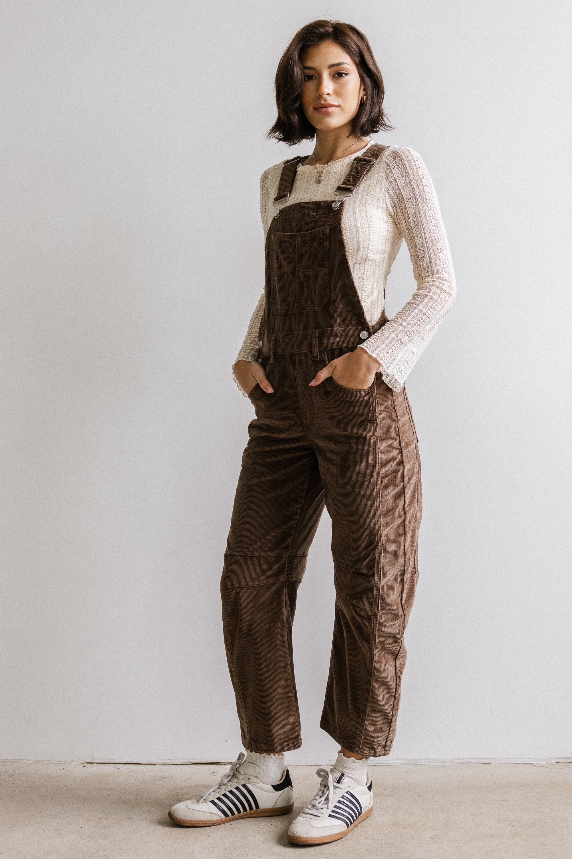 Tansy Corduroy Overalls in Brown - FINAL SALE - Image 5