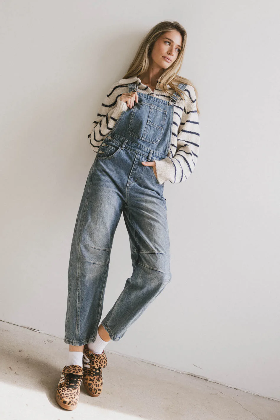 Tansy Denim Overalls in Medium Wash - FINAL SALE - Image 3