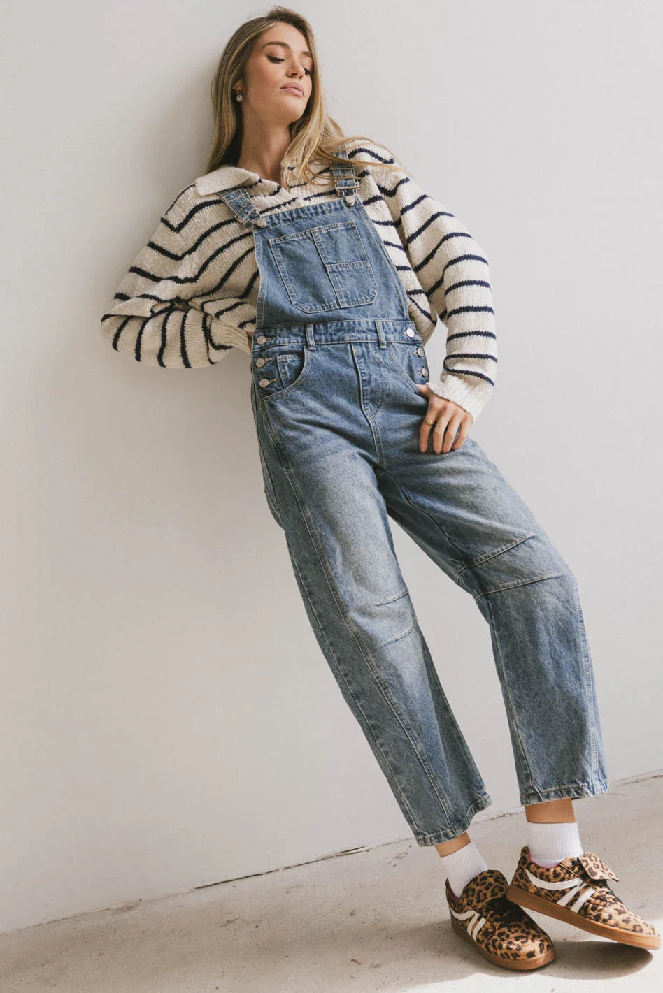 Tansy Denim Overalls in Medium Wash - FINAL SALE - Image 4
