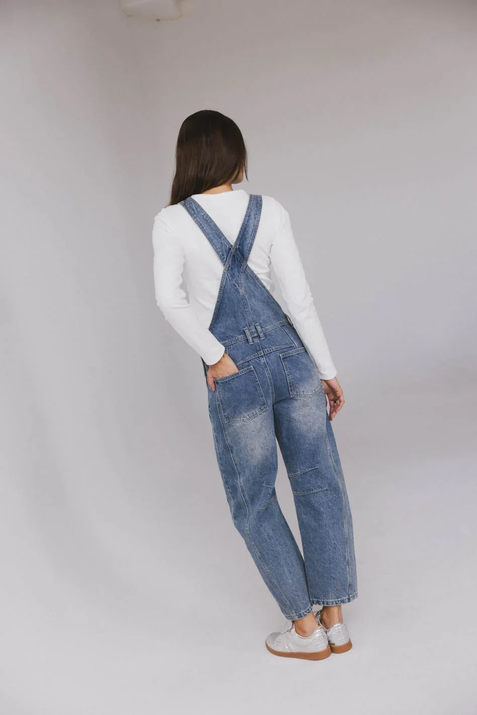 Tansy Denim Overalls in Medium Wash - FINAL SALE - Image 5