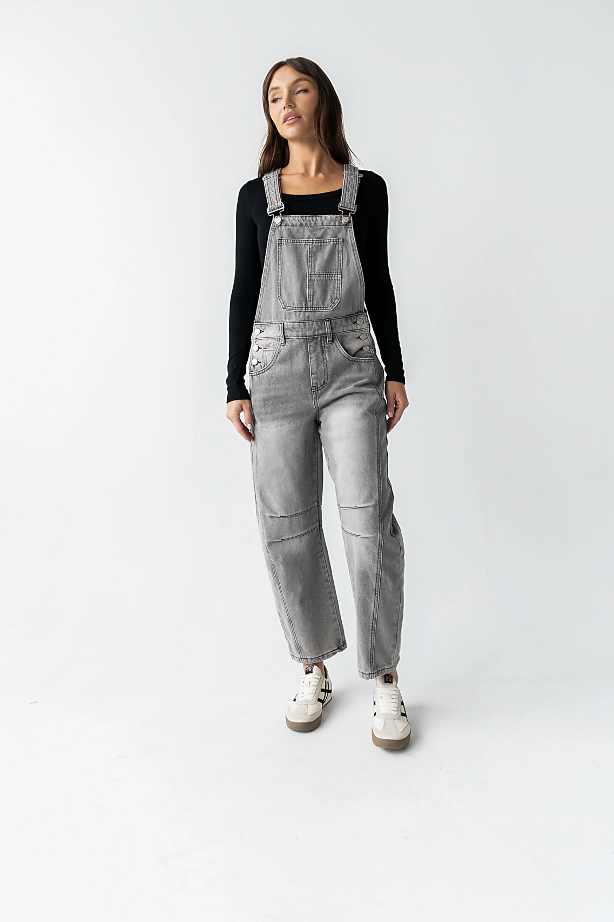 Tansy Denim Overalls in Grey - Image 7