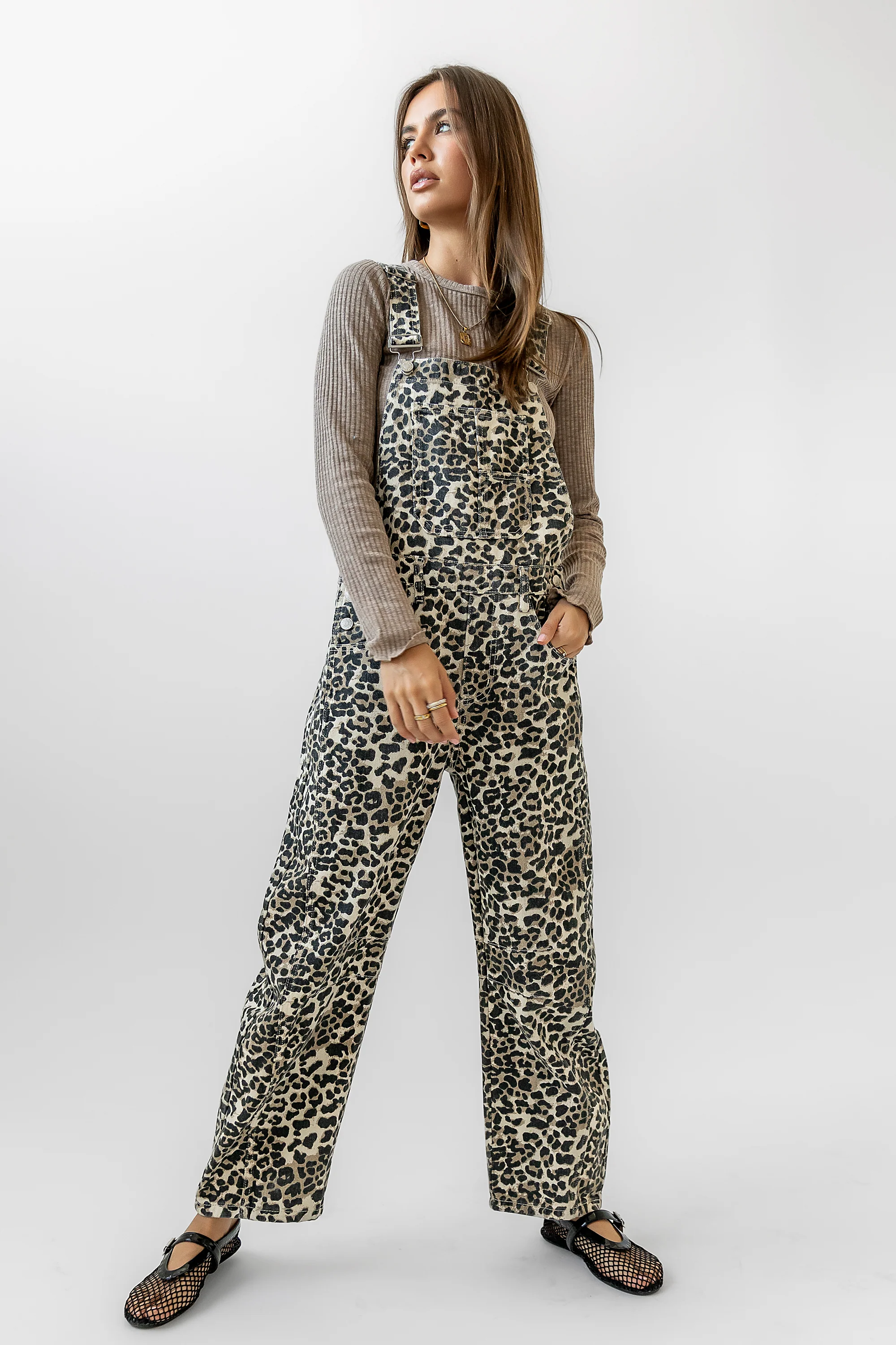 Tansy Denim Overalls in Leopard - FINAL SALE - Image 7