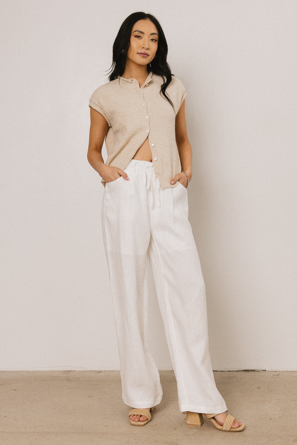Tanya Linen Wide-Leg Pants - FINAL SALE - Image 4