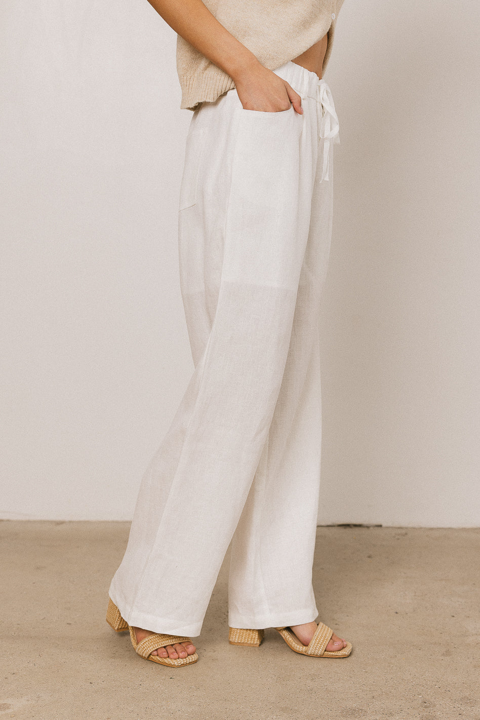 Tanya Linen Wide-Leg Pants - FINAL SALE - Image 5