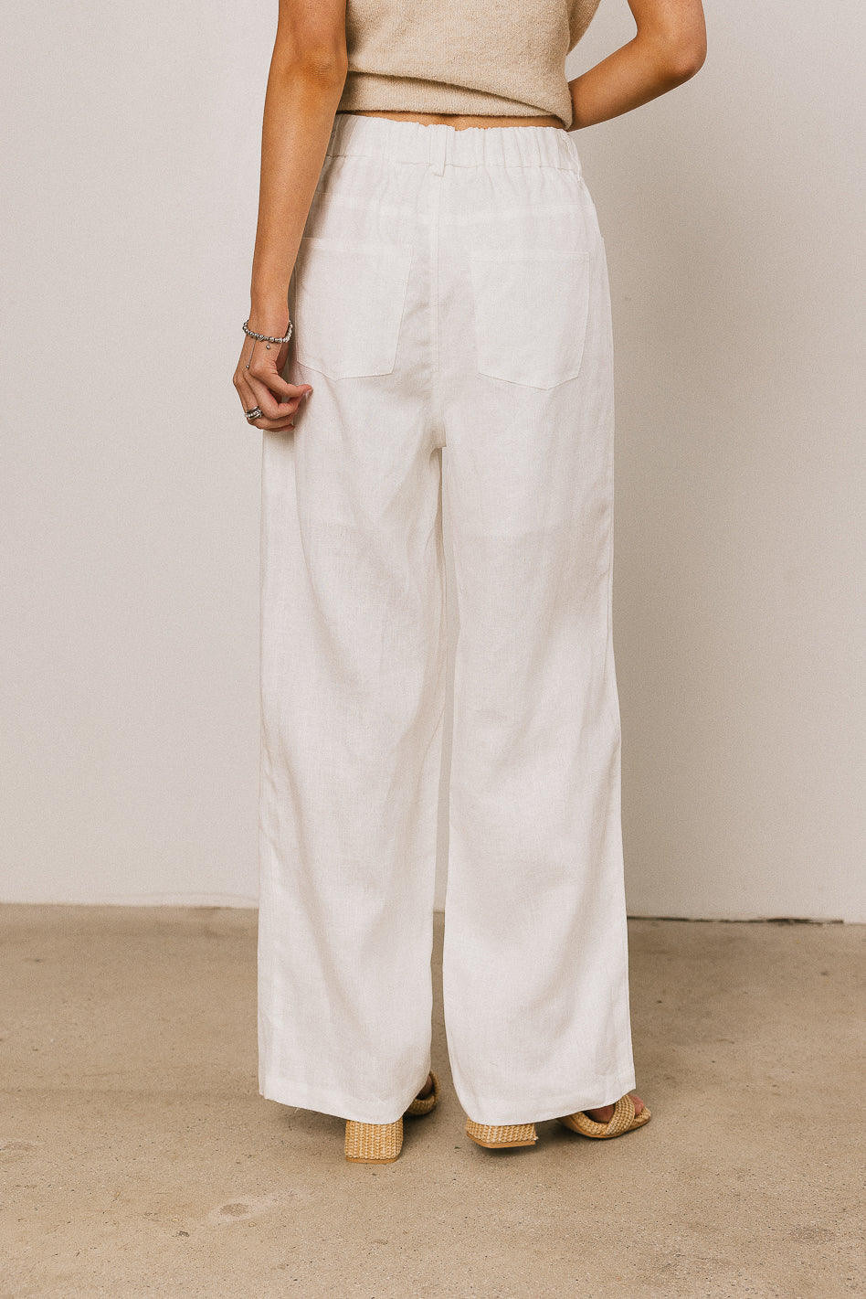 Tanya Linen Wide-Leg Pants - FINAL SALE - Image 6
