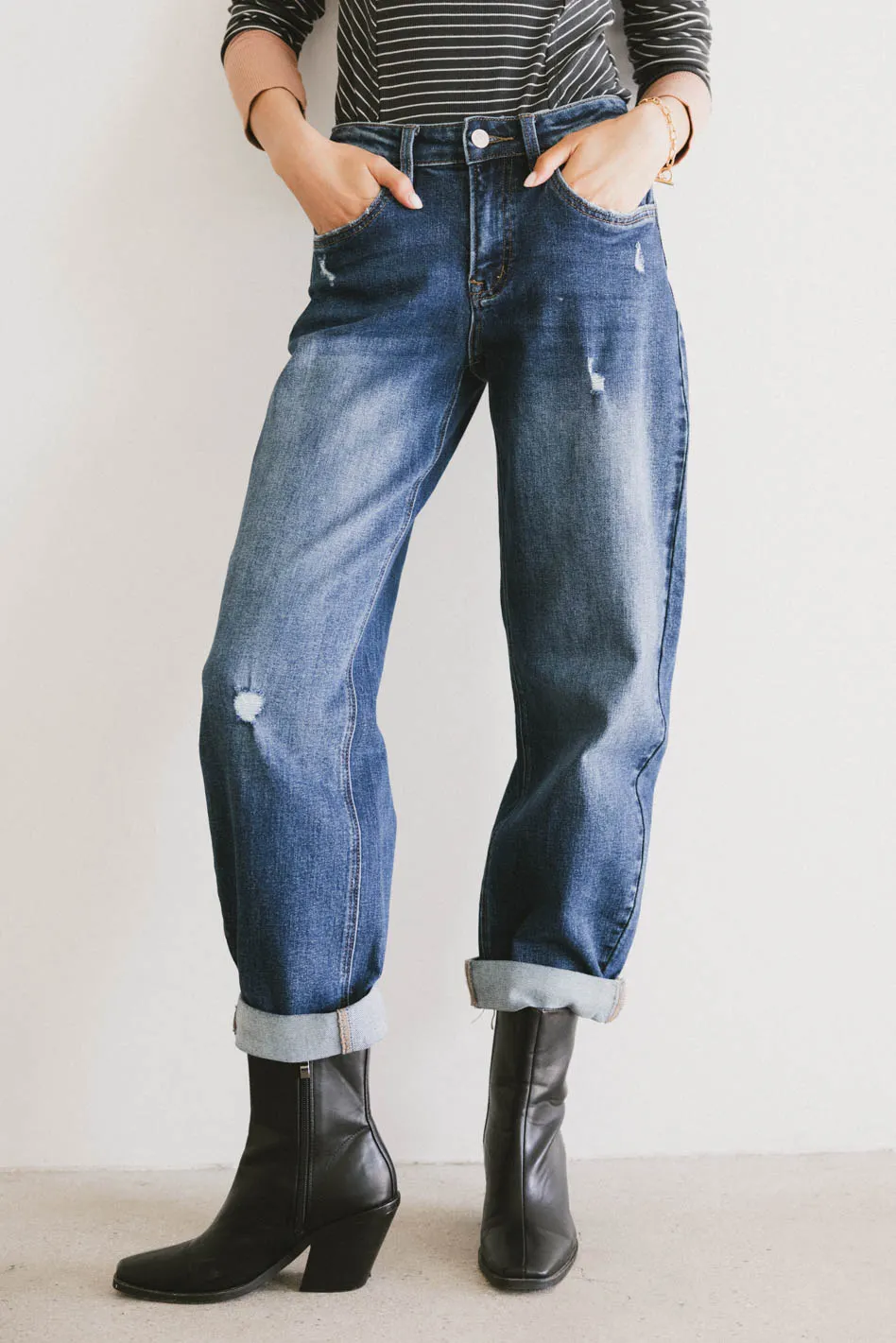 Tara Cuffed Barrel Jeans - FINAL SALE - Image 2