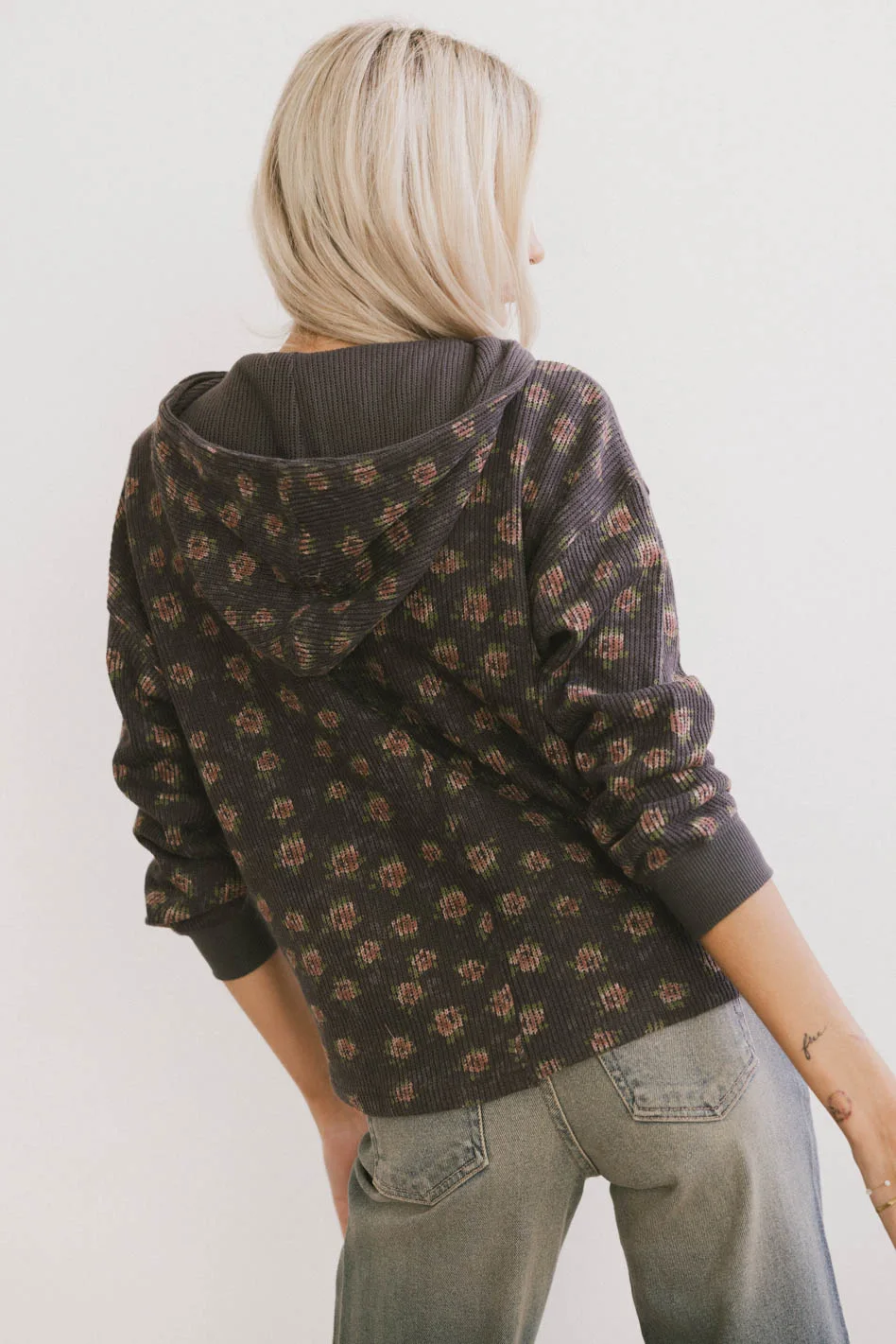 Tarah Knit Jacket in Charcoal - FINAL SALE - Image 2