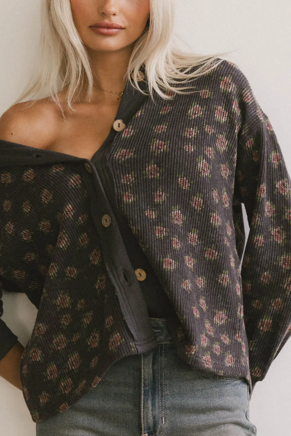 Tarah Knit Jacket in Charcoal - FINAL SALE - Image 3
