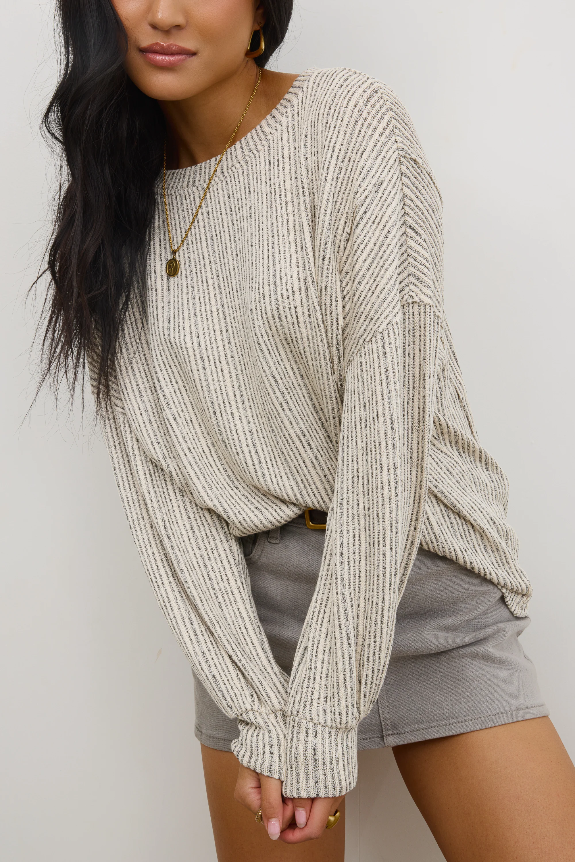 Tate Knit Sweater in Oatmeal - Image 5