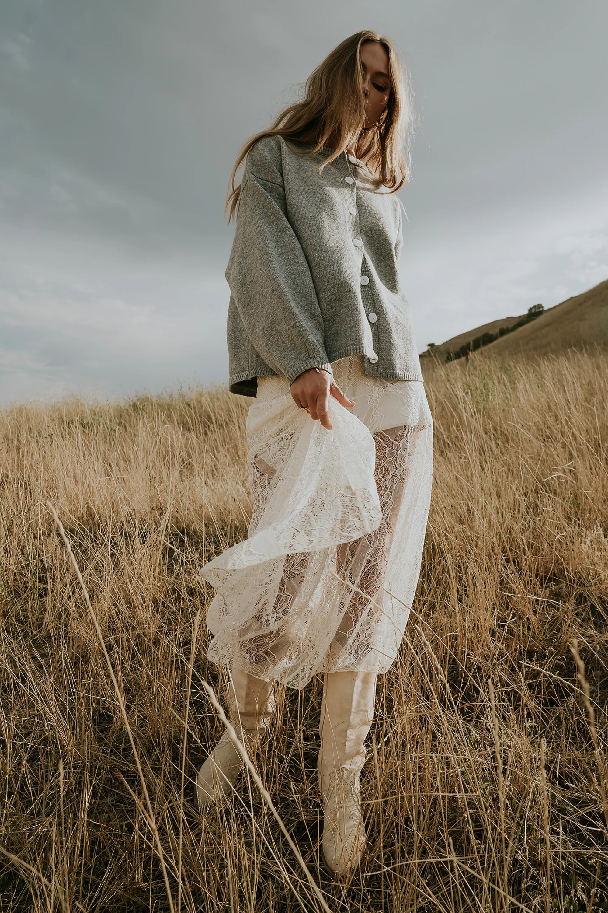 Tatum Lace Maxi Skirt in Cream - FINAL SALE - Image 5