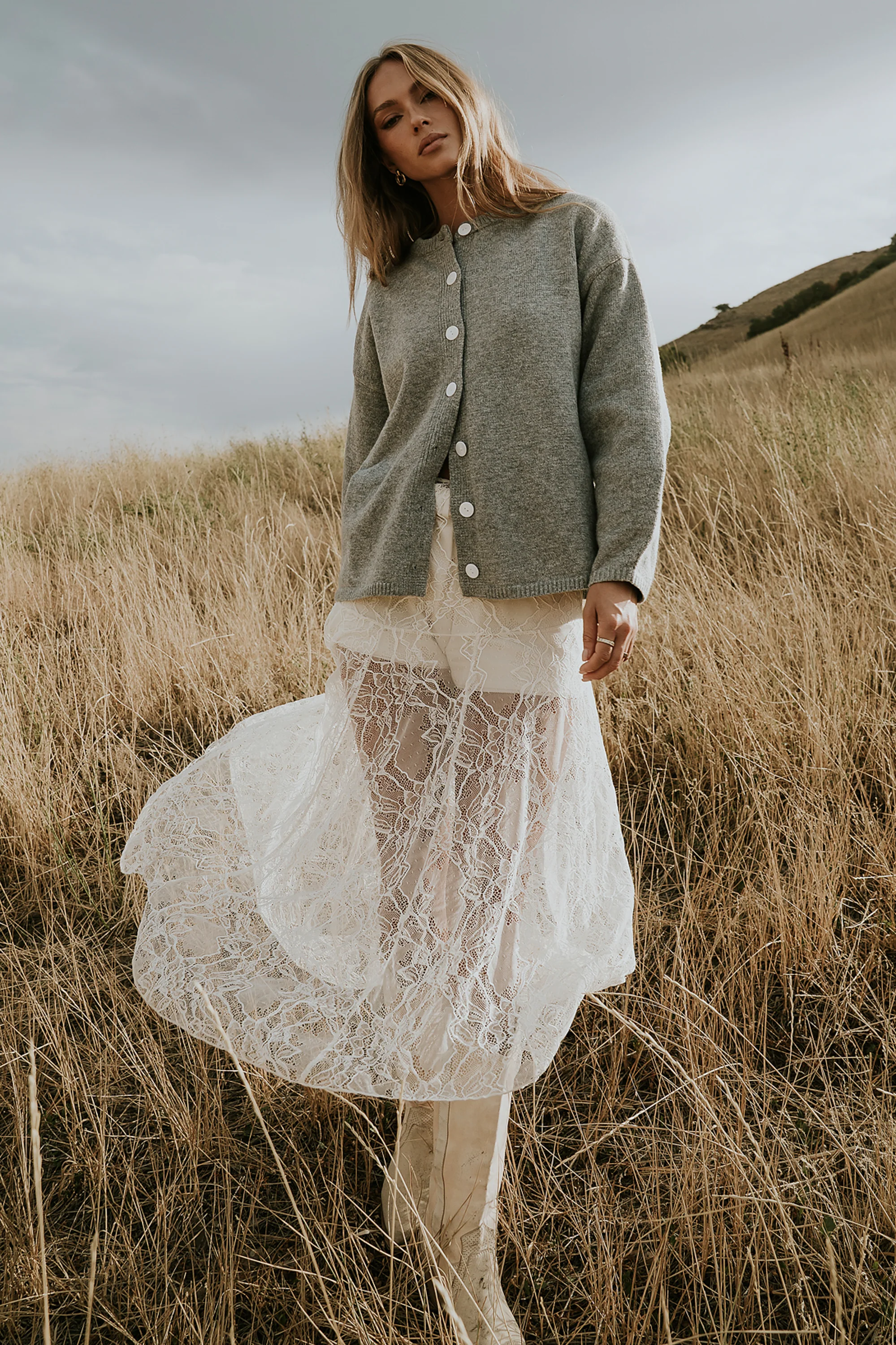 Tatum Lace Maxi Skirt in Cream - FINAL SALE - Image 7
