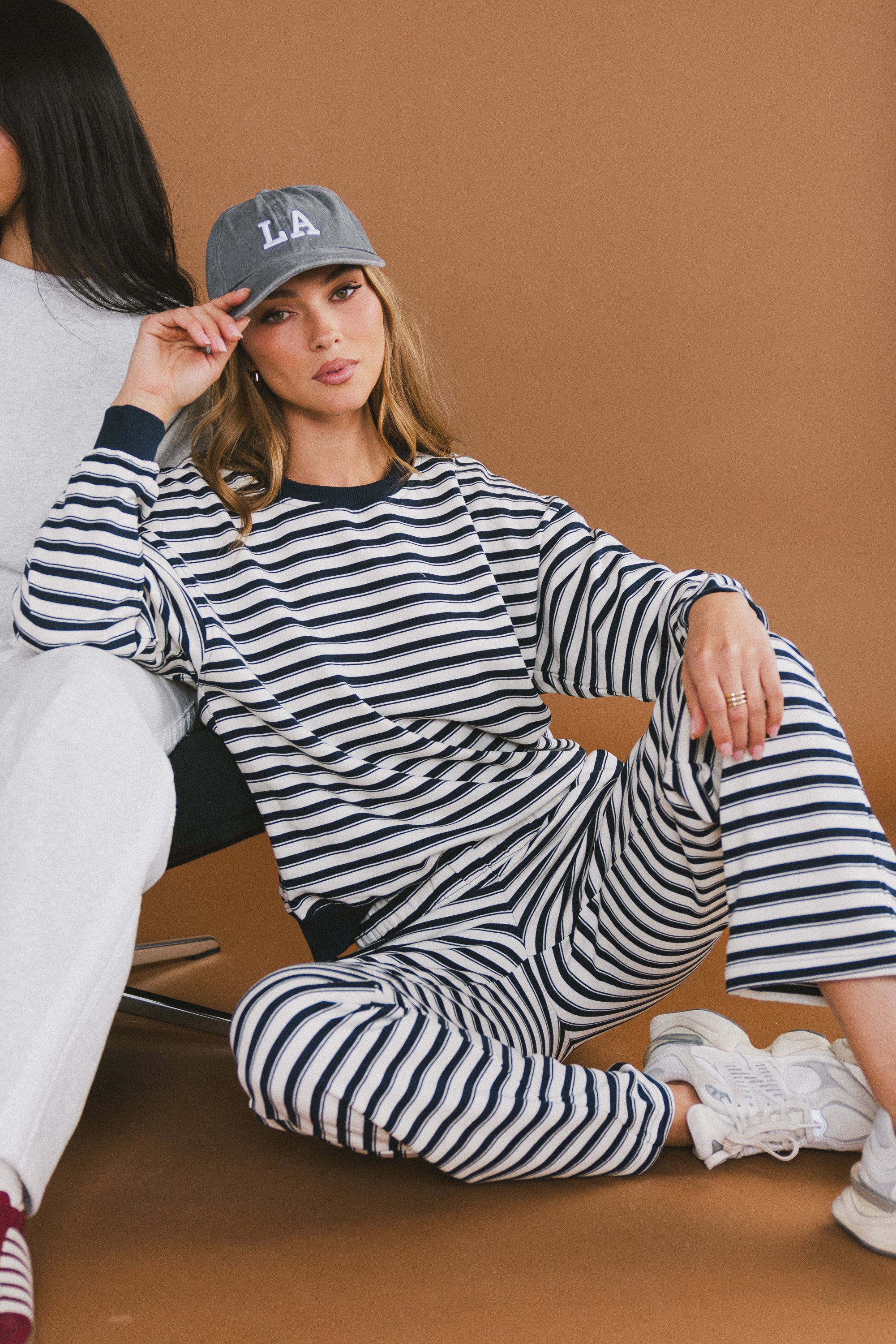 Taya Striped Sweater in Navy - FINAL SALE - Image 4