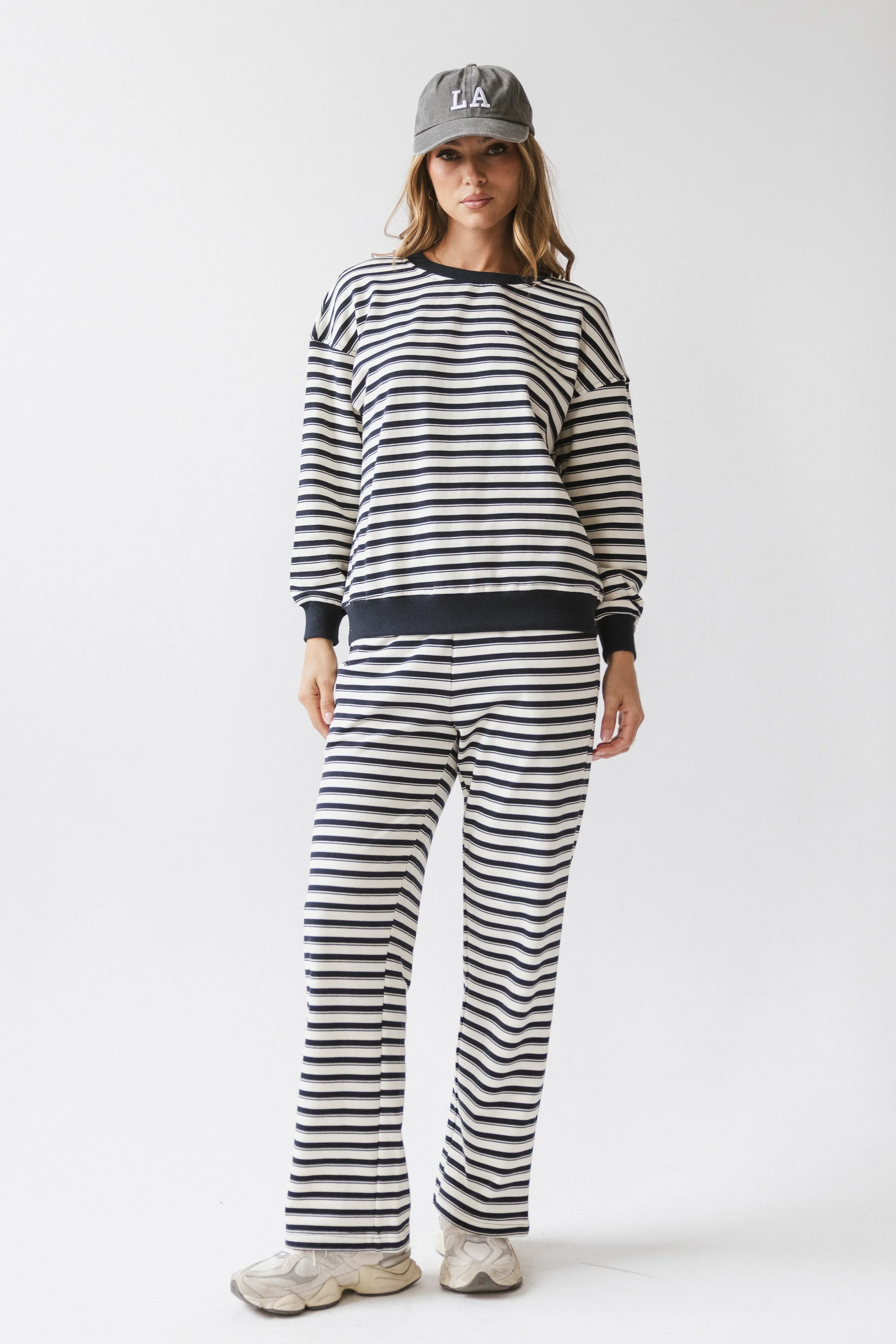 Taya Striped Sweater in Navy - FINAL SALE - Image 5