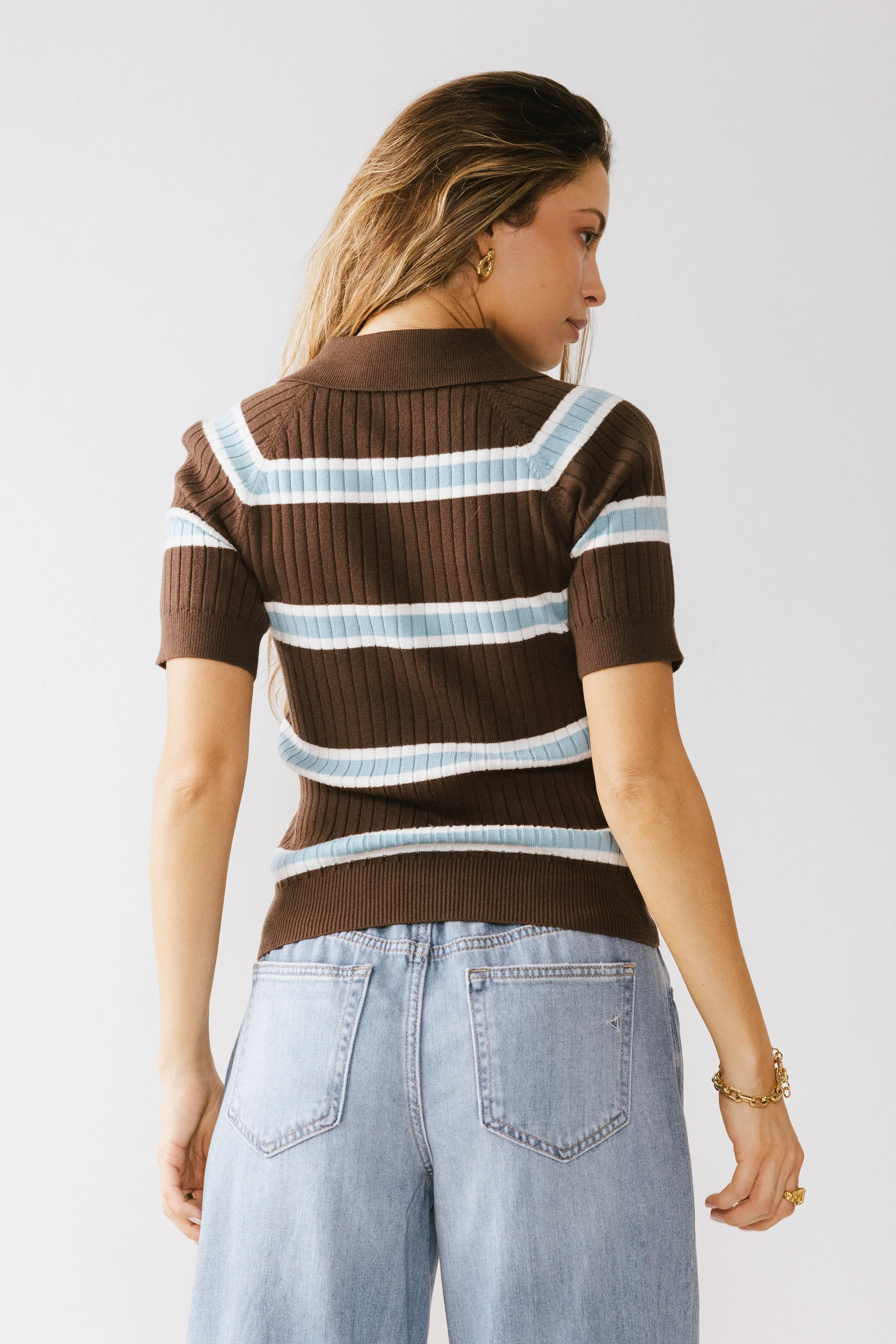 Taylee Striped Sweater in Brown - FINAL SALE - Image 4