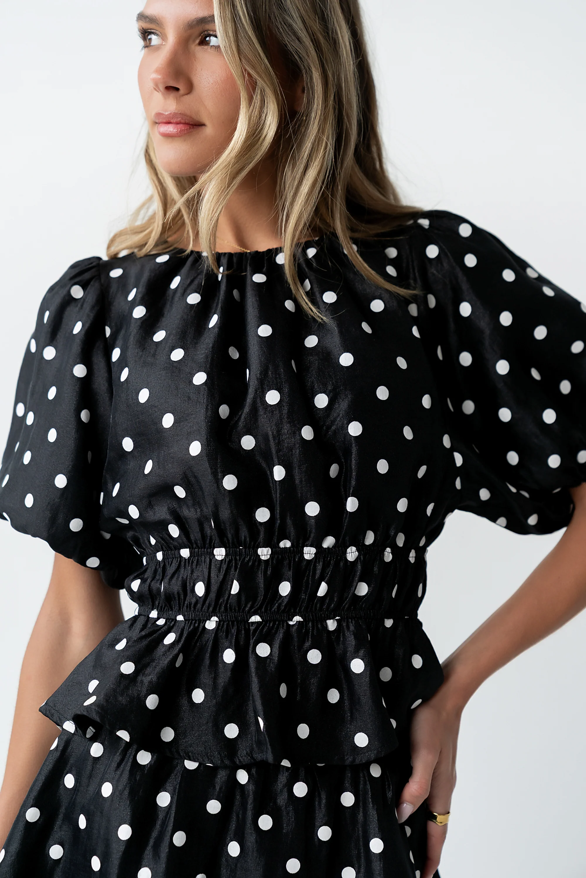 Terri Polka Dot Peplum Top - FINAL SALE - Image 6