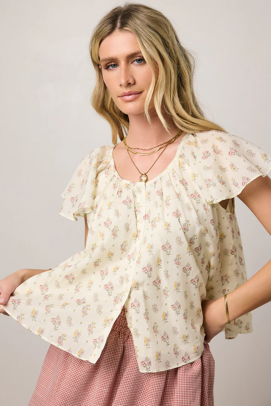 Terry Floral Blouse - FINAL SALE - Image 2