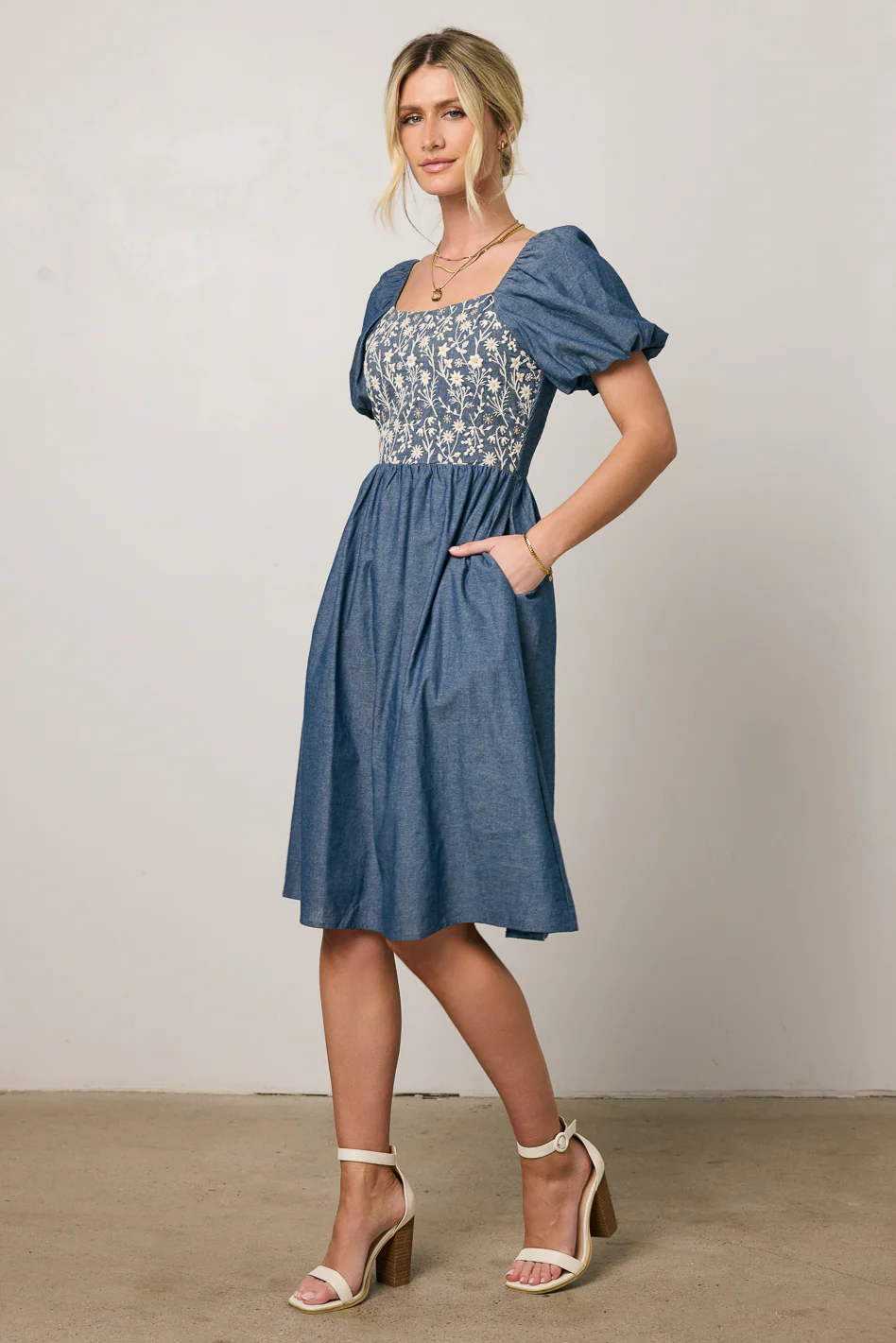 Tesalina Denim Midi Dress - FINAL SALE - Image 2