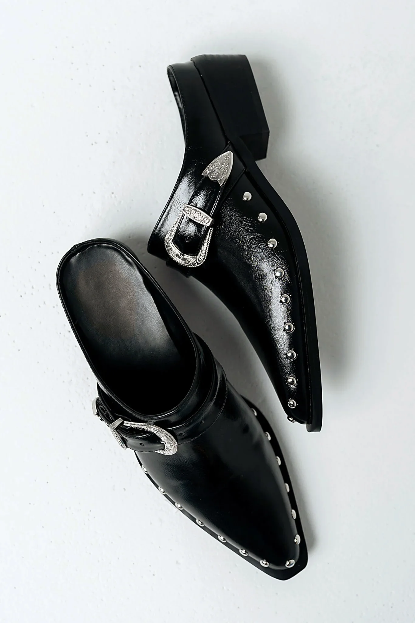 Tessa Western Mule in Black