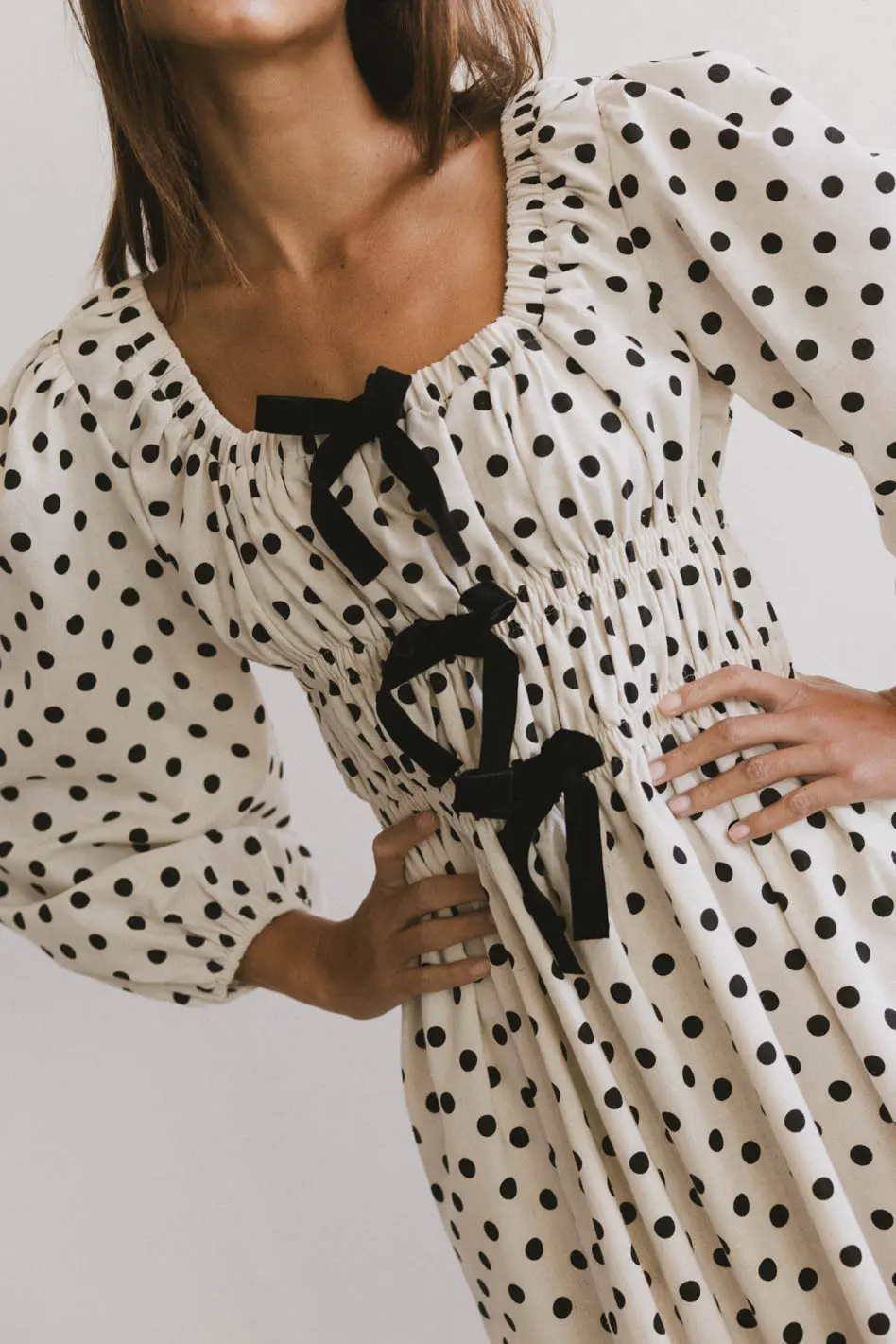 The Velveteen Bow Midi Dress - FINAL SALE - Image 4