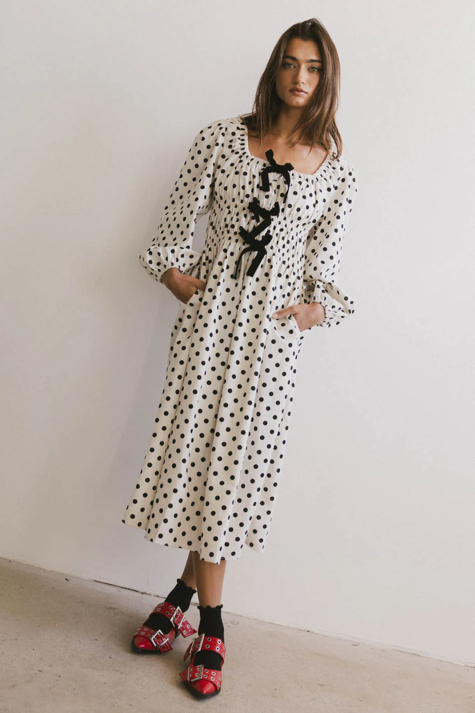 The Velveteen Bow Midi Dress - FINAL SALE - Image 7
