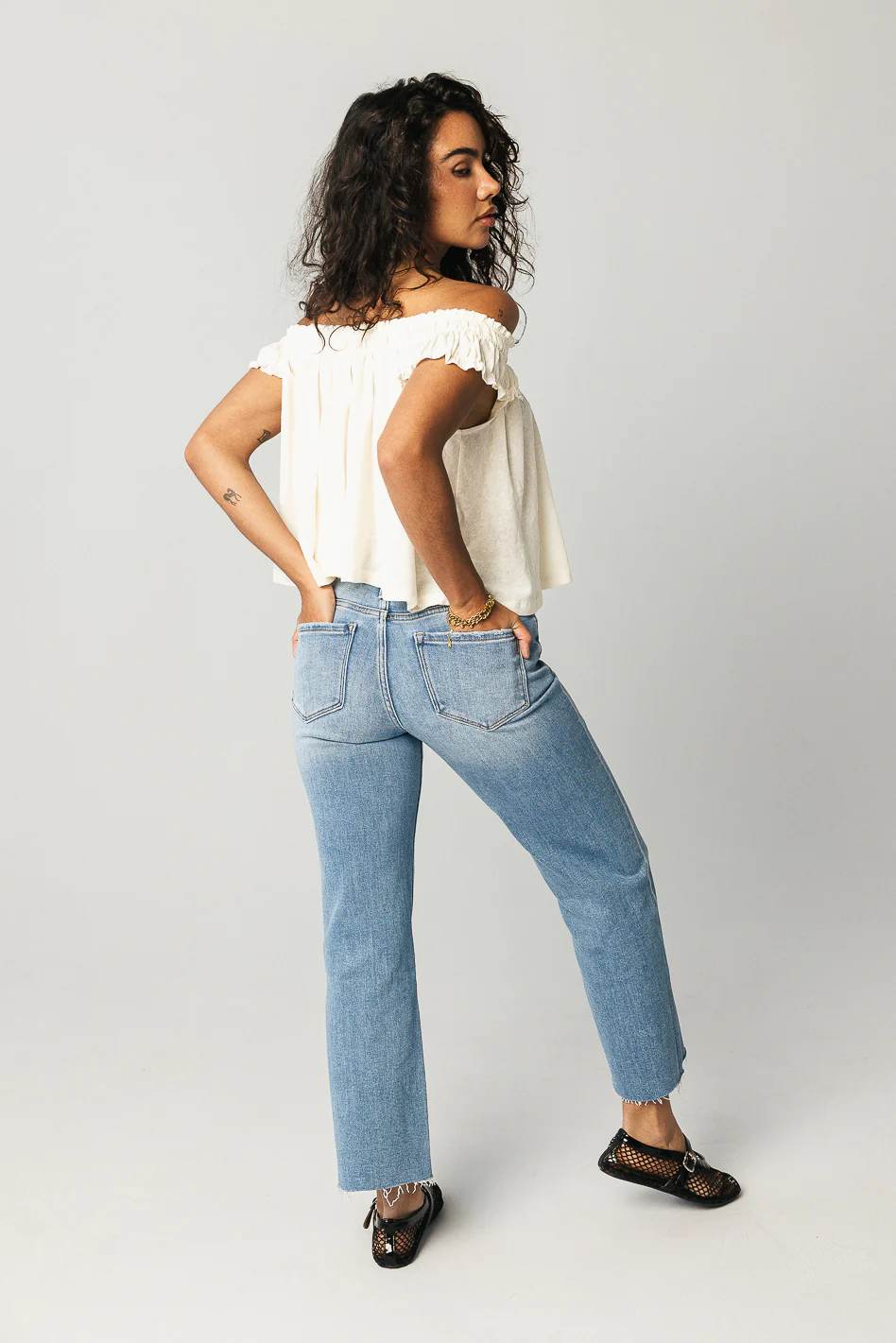 Theo Cropped Wide Leg Jeans - FINAL SALE - Image 5