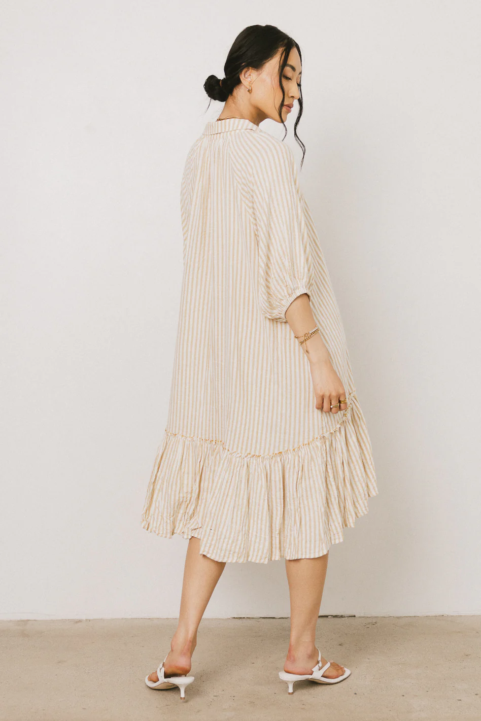 Theo Striped Midi Dress in Mustard - FINAL SALE - Image 7