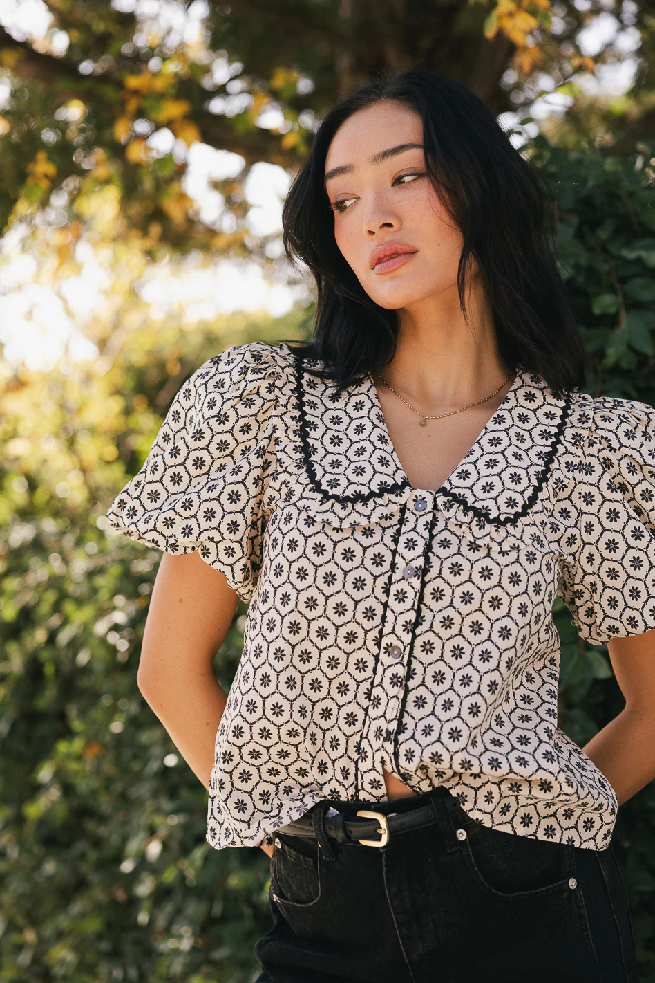 Tikoa Collared Floral Top - Image 6