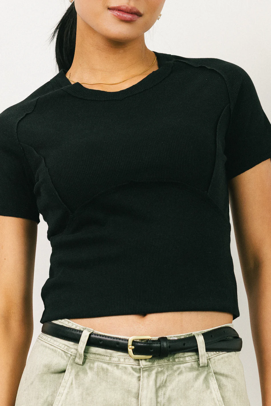 Tillie Reverse Seam Top in Black - FINAL SALE - Image 2