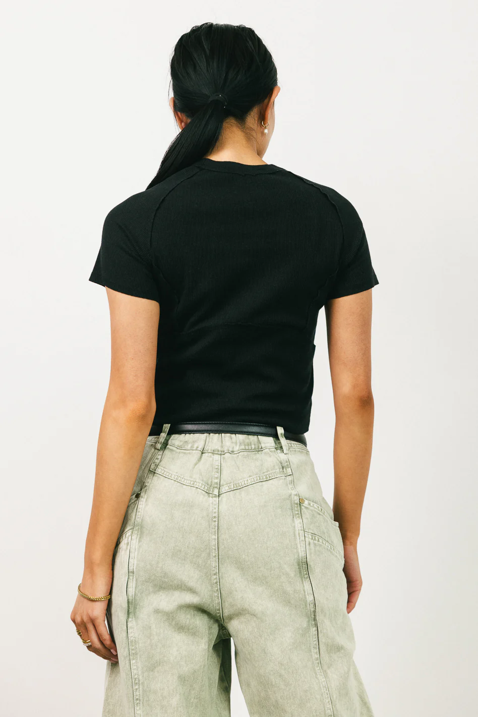Tillie Reverse Seam Top in Black - FINAL SALE - Image 4